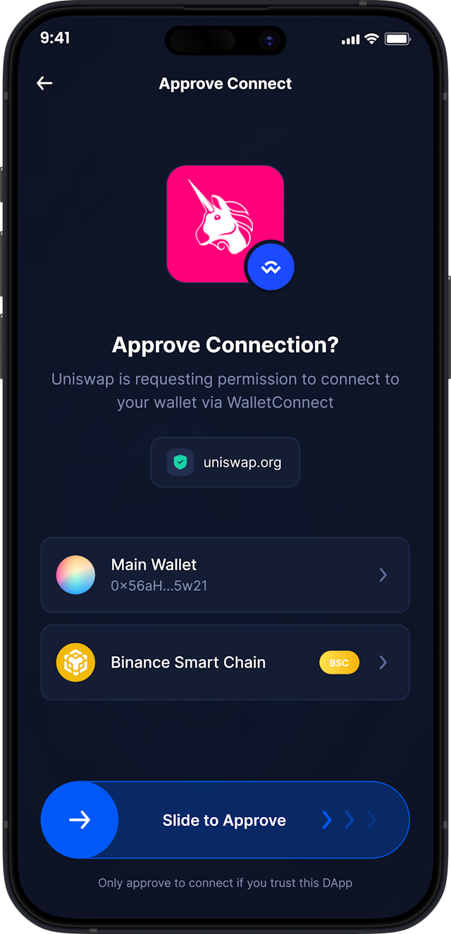 Infinity Mobile Binance Coin Wallet - Wallet Connect