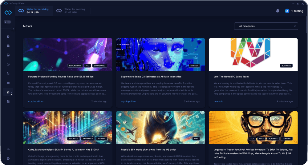 Infinity Desktop Crypto Wallet - Crypto News