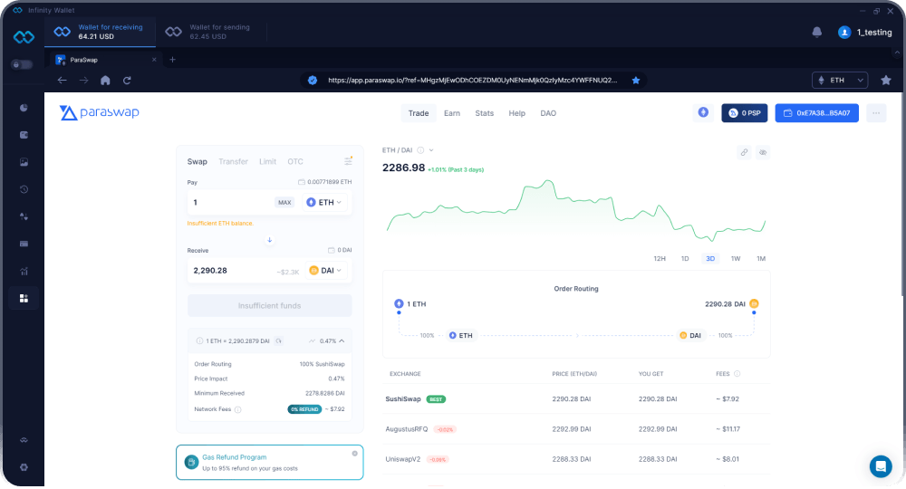 Infinity Desktop 仮想通貨ウォレット - Web3＆DApp ブラウザ