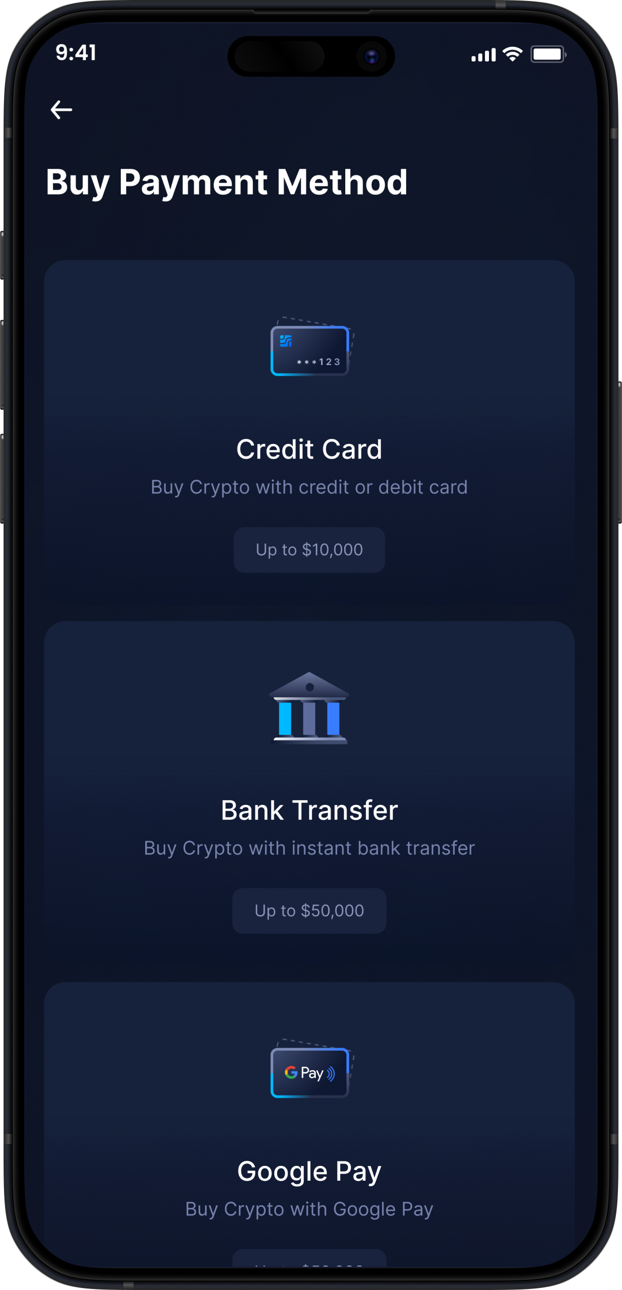 Infinity Mobile Crypto Wallet - Buy & Sell Crypto