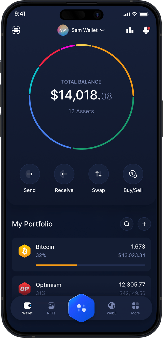 Infinity Mobile Crypto Wallet - DeFi Dashboard