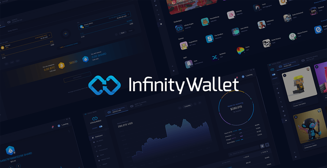 Infinity Wallet デスクトップバナー + ロゴ