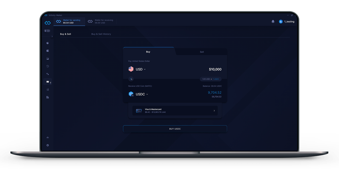 Infinity Wallet Buy/Sell Desktop