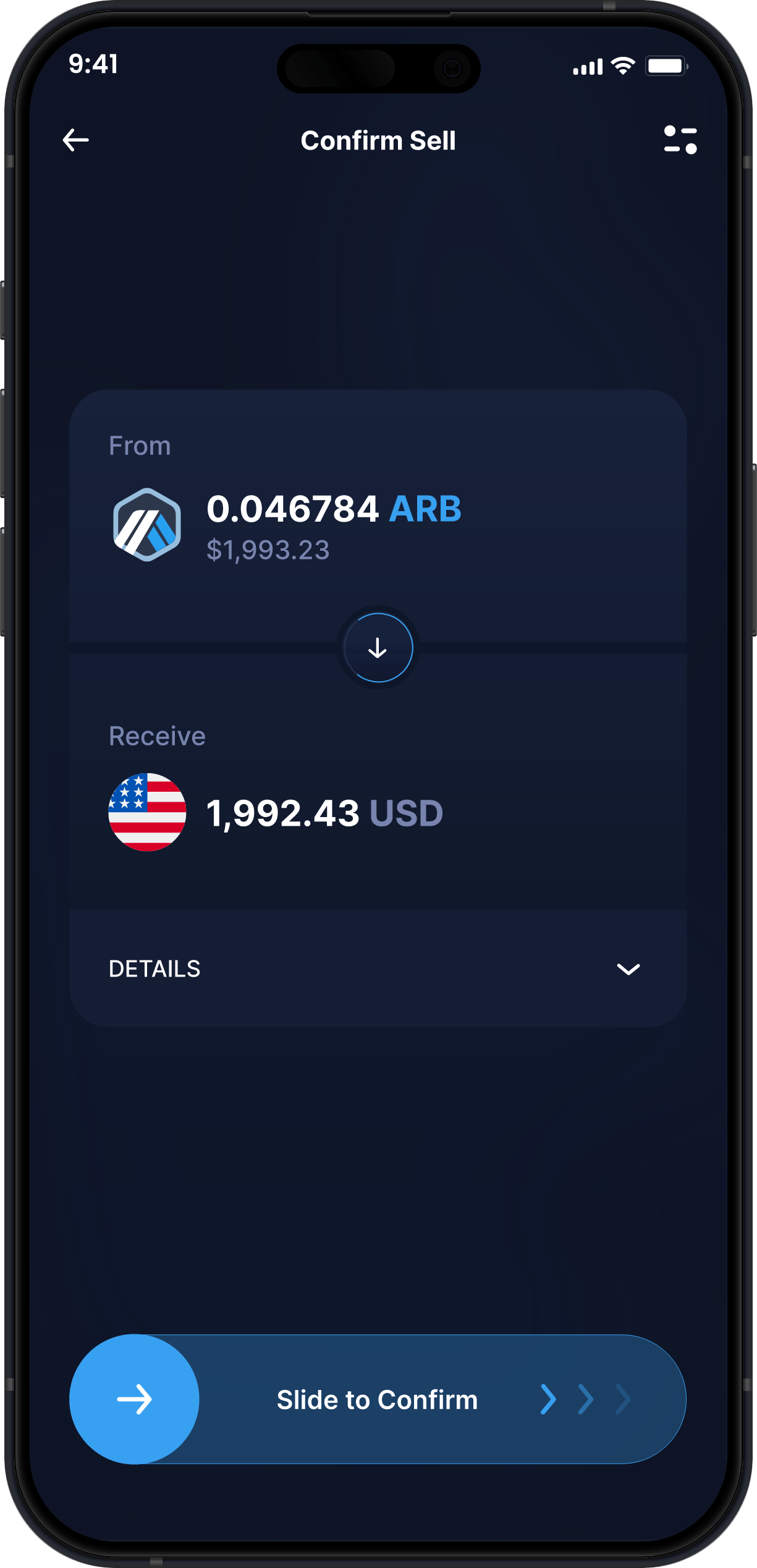 Wallet Arbitrum de Escritorio de Infinity - Comprar y Vender ARB