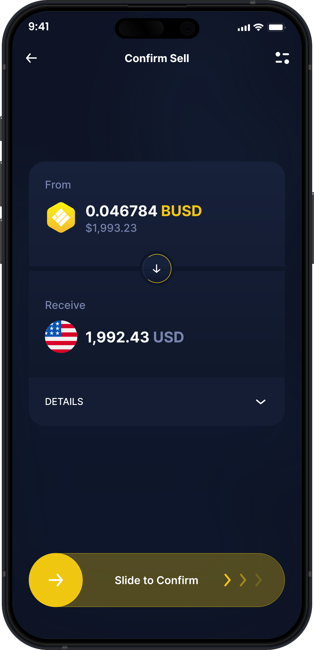 Infinity Desktop Binance USD Wallet - Buy & Sell BUSD
