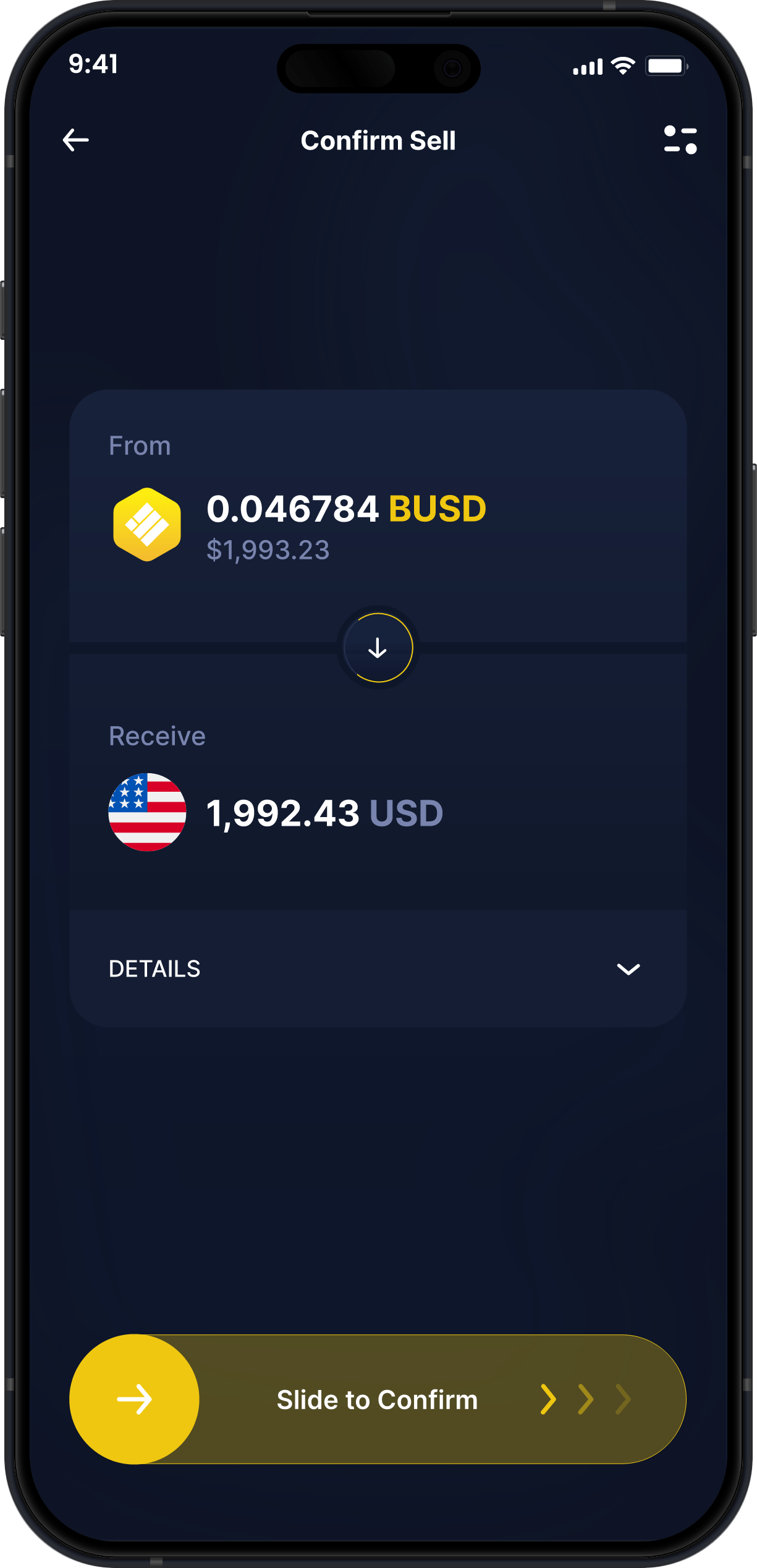 Infinity Desktop Binance USD Wallet - Compra & Vendi BUSD