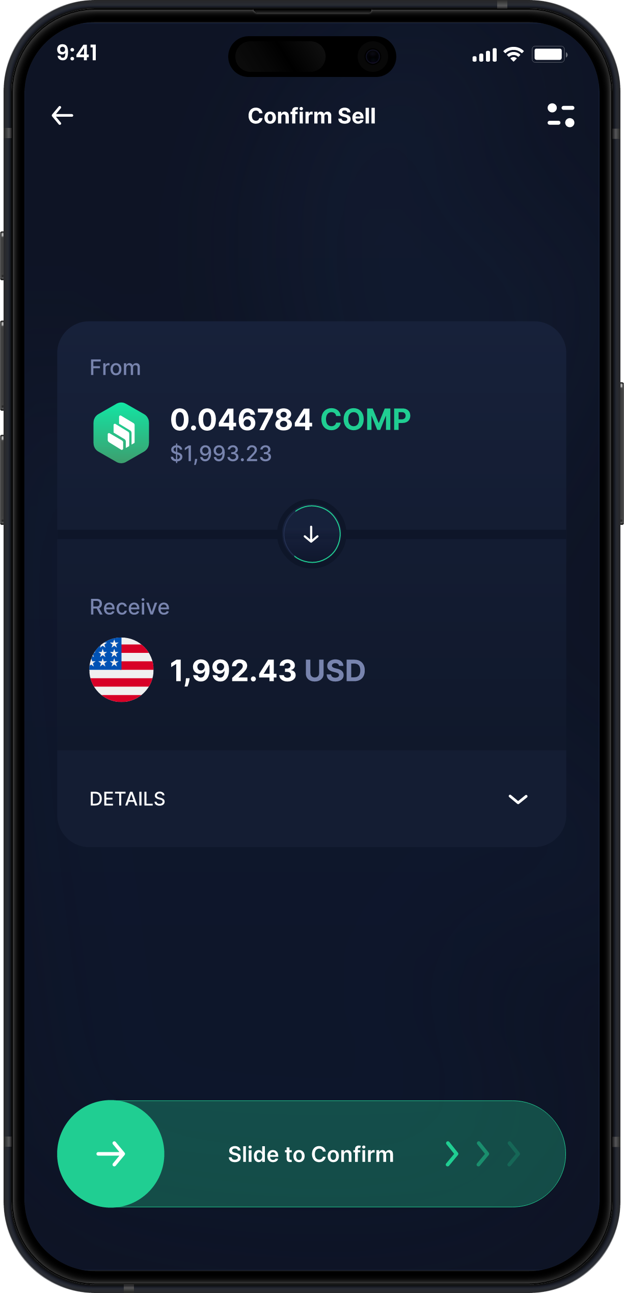 Infinity Desktop Compound Wallet - Buy & Sell COMP