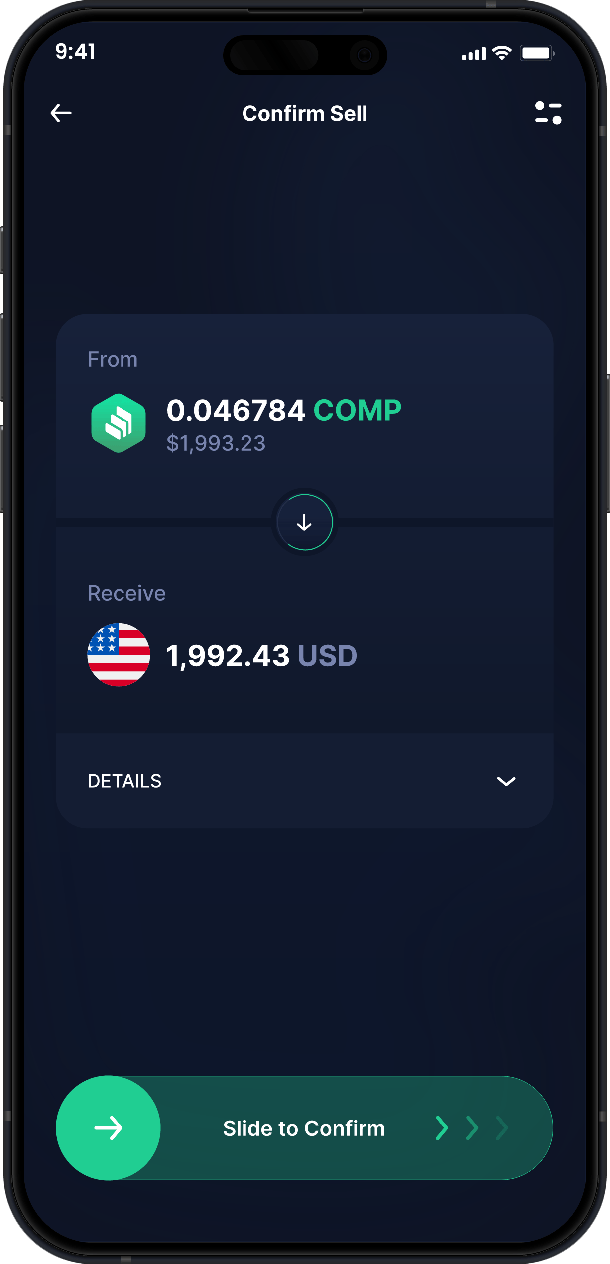 Infinity Desktop Compound Wallet - Buy & Sell COMP