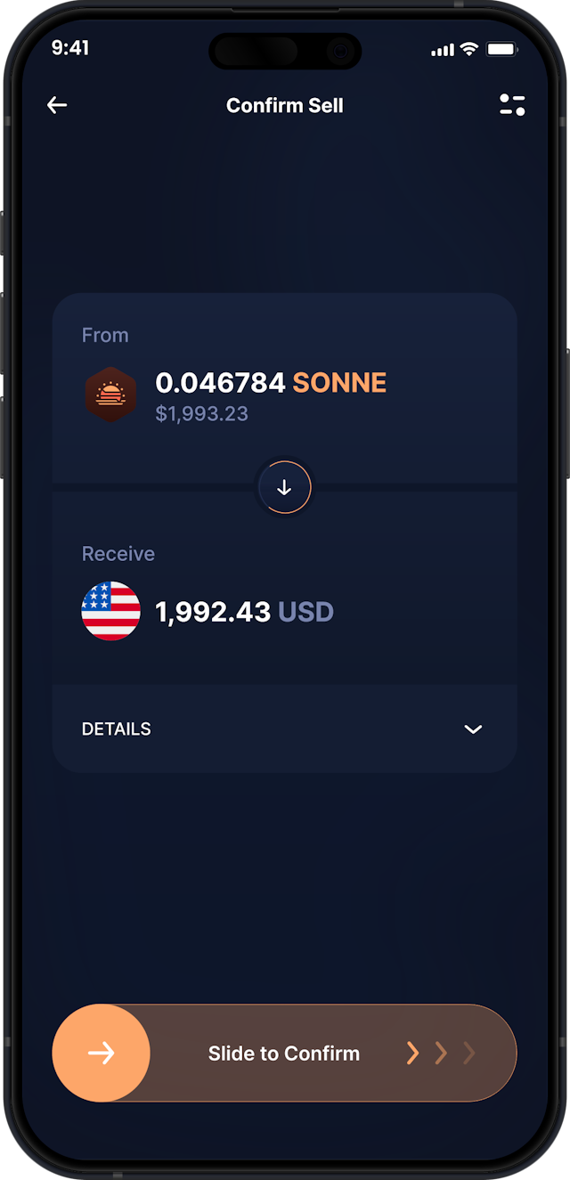无限桌面Sonne Finance钱包 - 购买和销售SONNE
