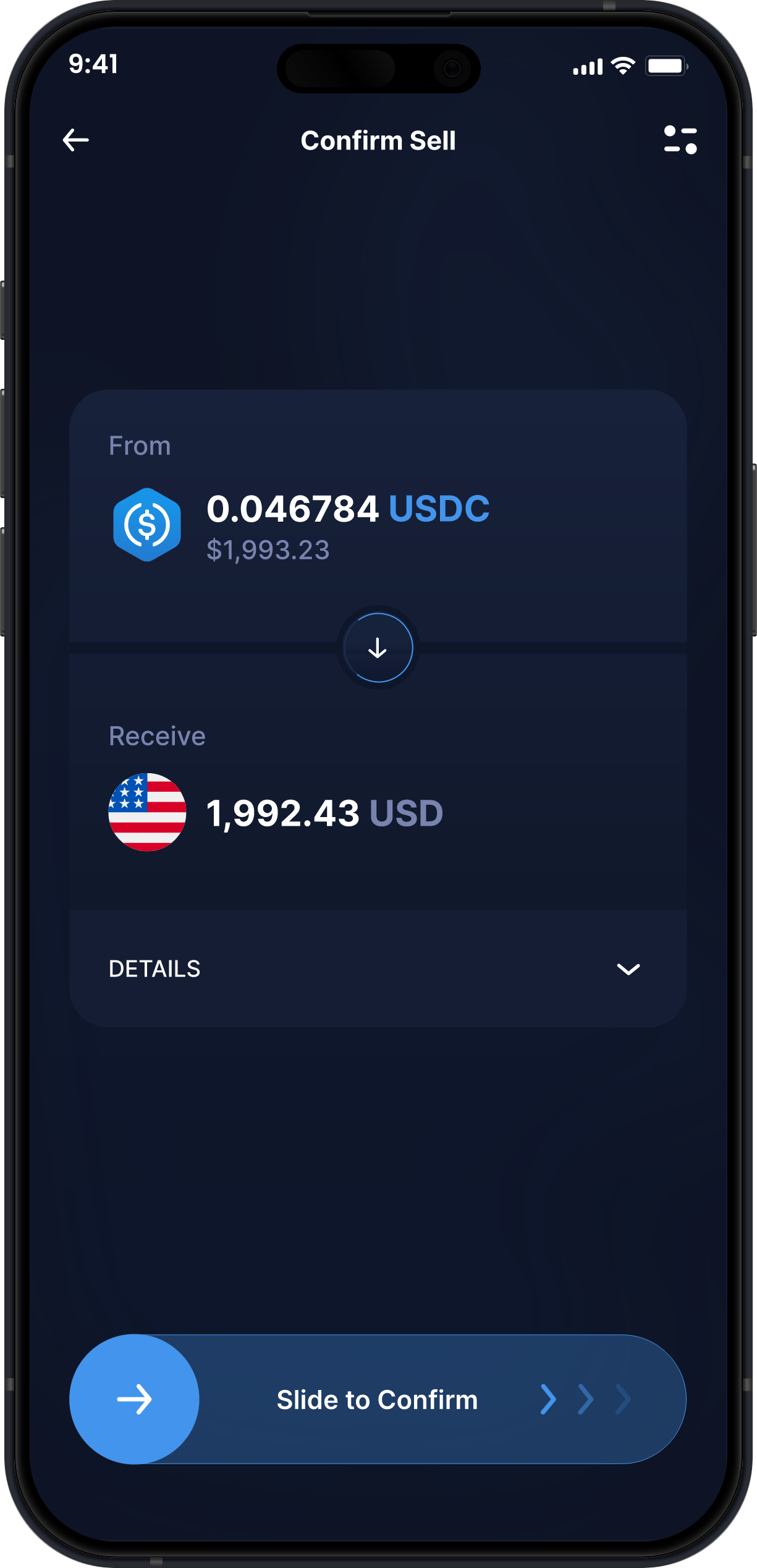 Wallet USD Coin de Escritorio de Infinity - Comprar y Vender USDC