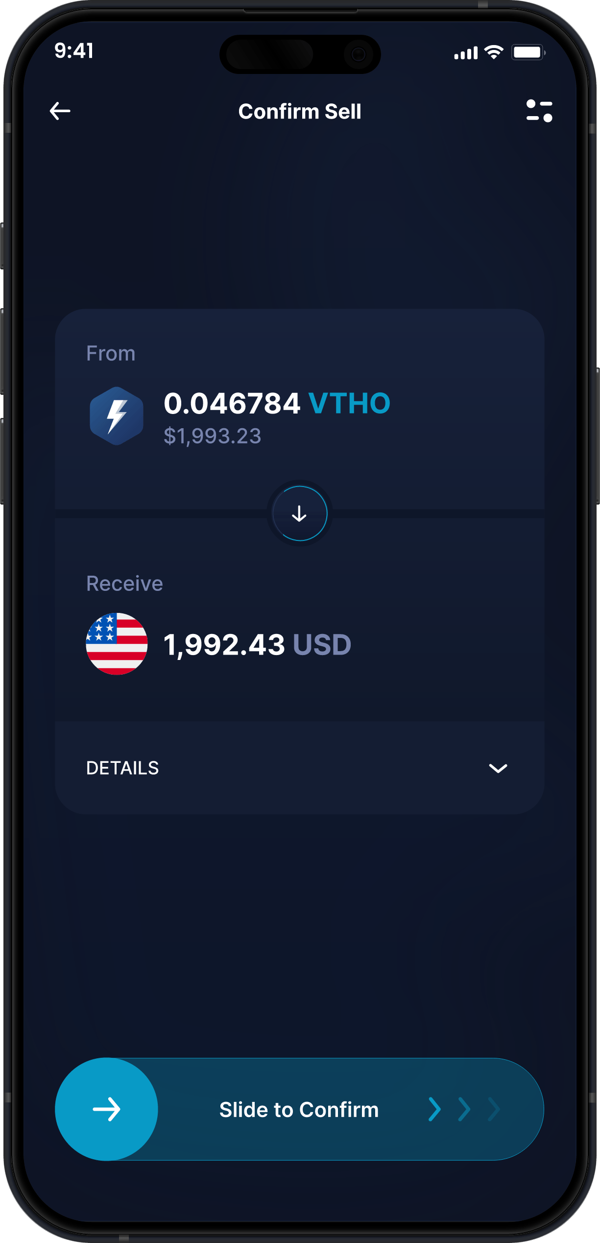 Wallet VeThor de Escritorio de Infinity - Comprar y Vender VTHO