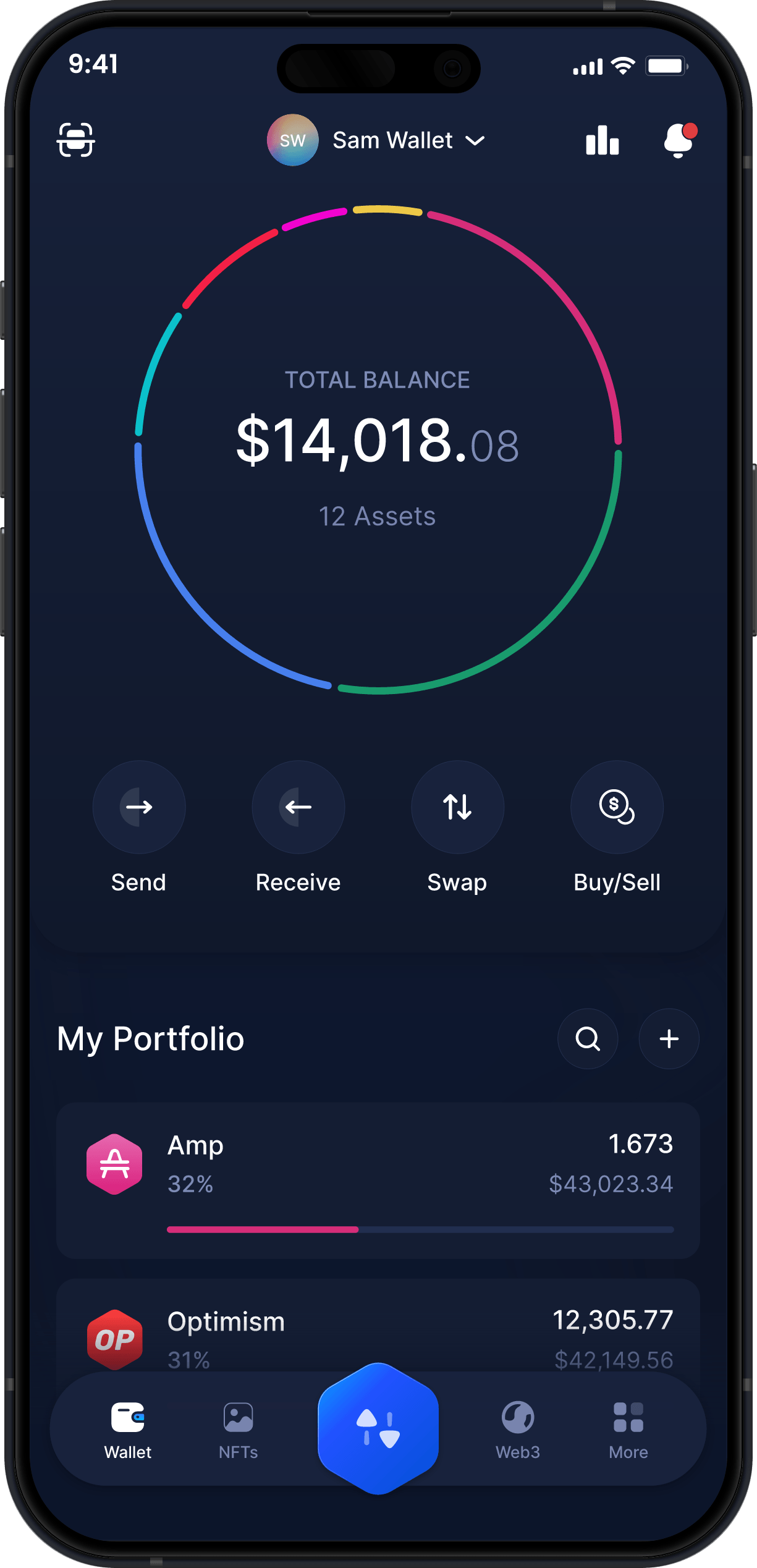 Infinity Mobile Amp Wallet - AMP Dashboard