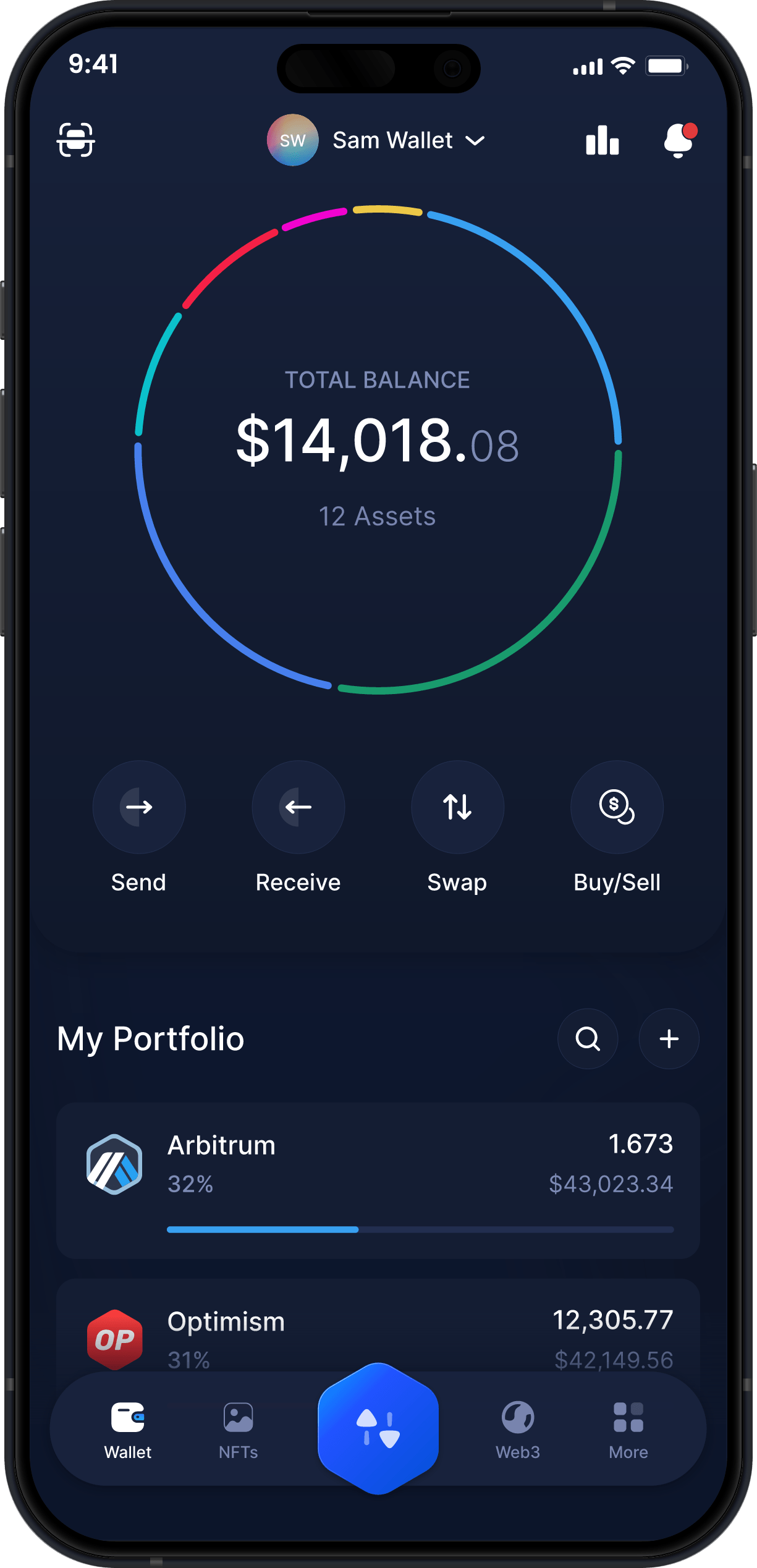 Infinity Mobile Arbitrum Wallet - ARB Dashboard