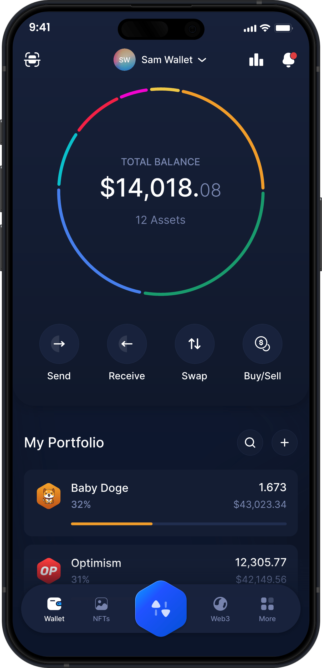 Infinity Mobile Baby Doge Wallet - BABYDOGE Dashboard