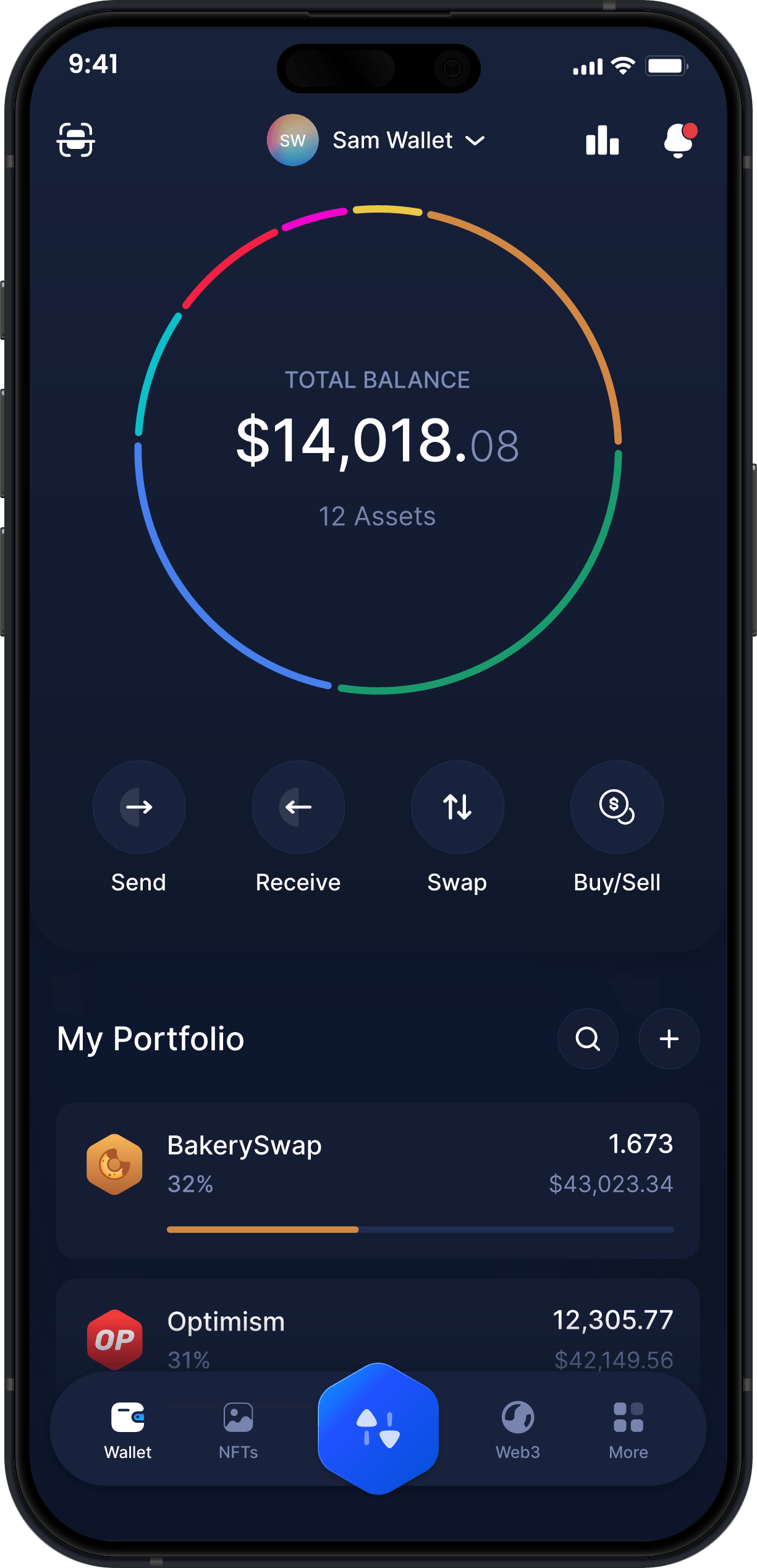 Infinity Mobile BakerySwap Wallet - Dashboard BAKE