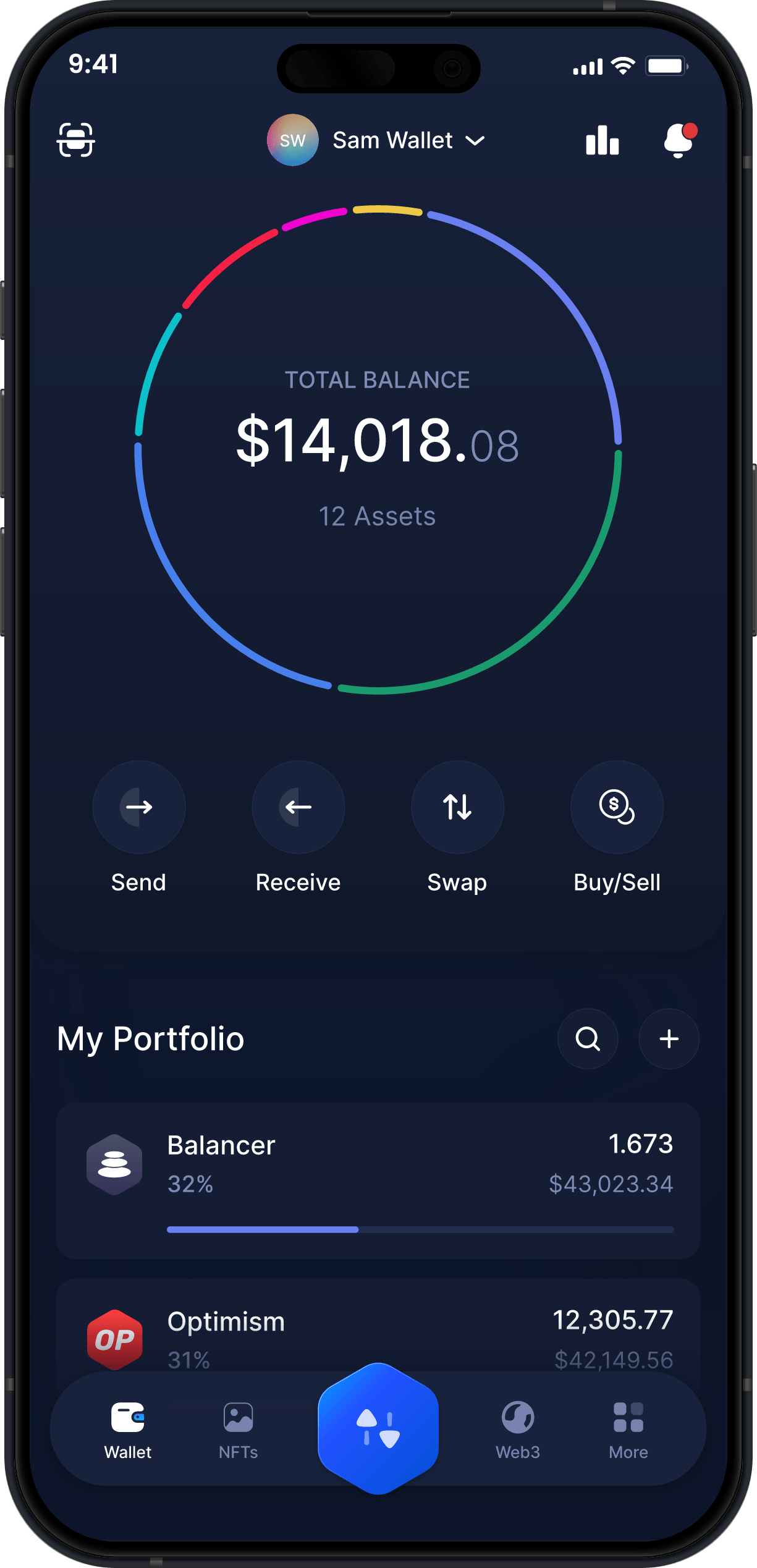 Infinity Mobile Balancer Wallet - Dashboard BAL