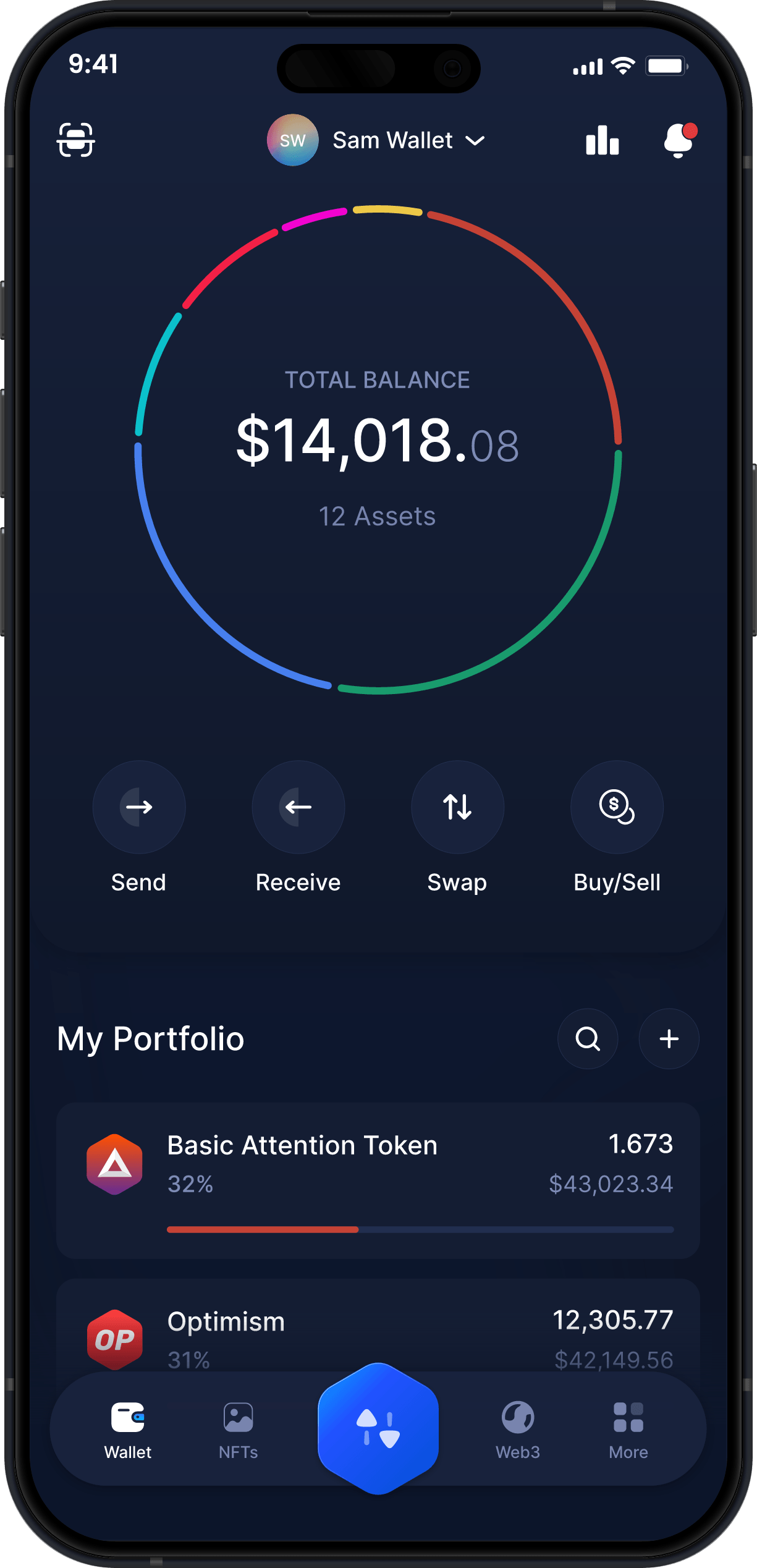 Infinity Mobile Basic Attention Token Wallet - BAT Dashboard