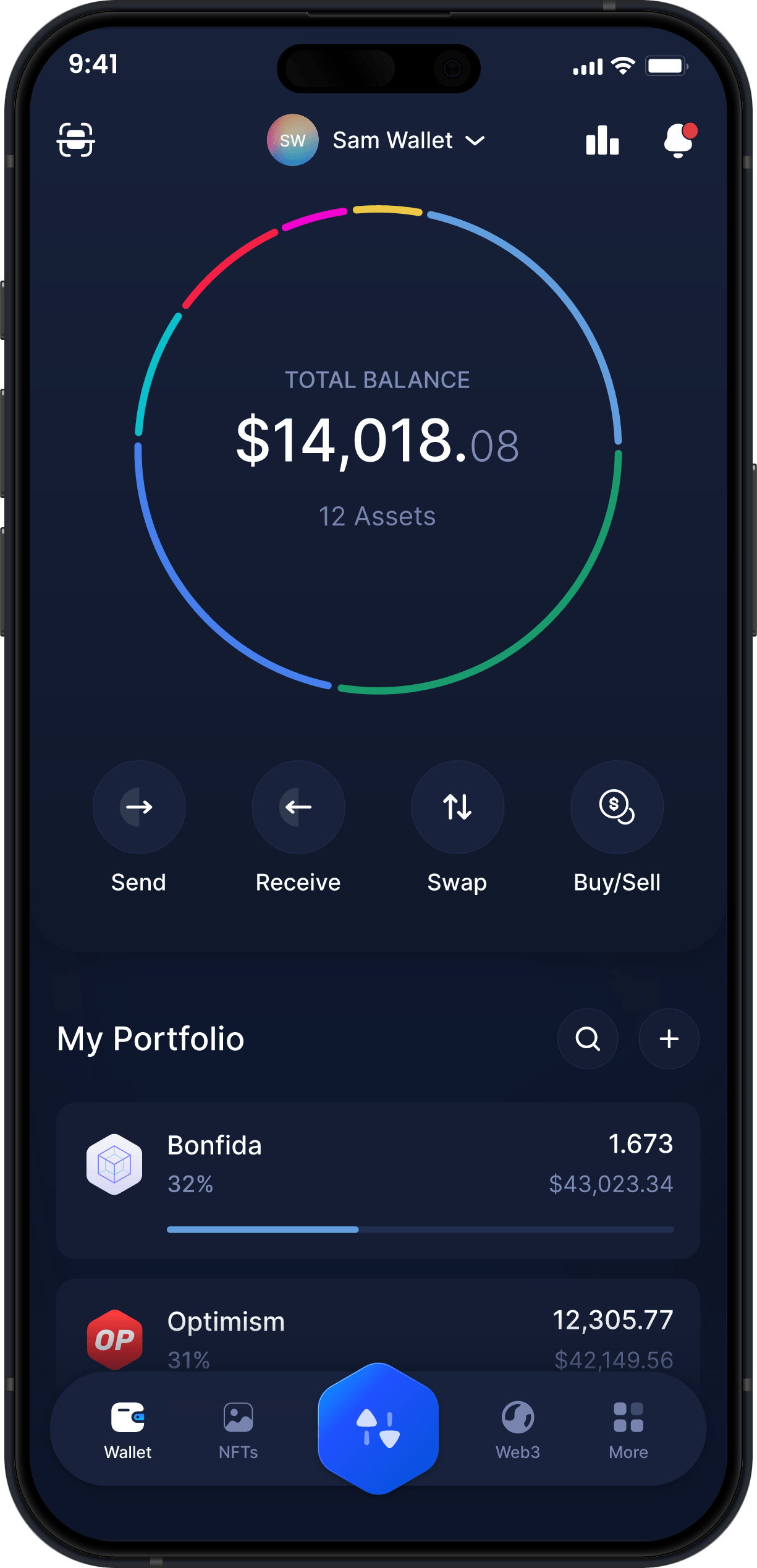 Infinity Mobile Bonfida Wallet - FIDA Dashboard