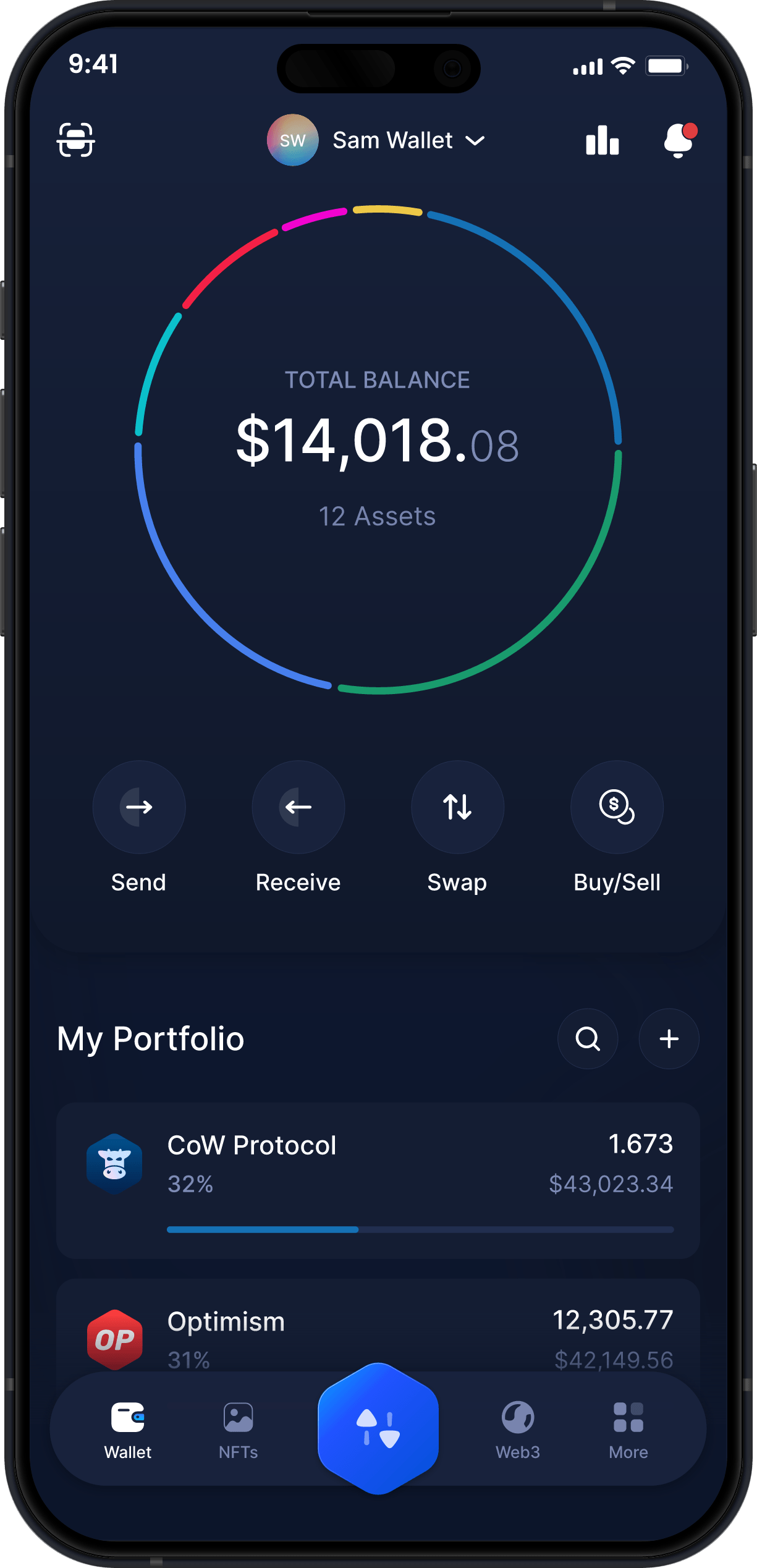 Wallet CoW Protocol Móvil de Infinity - Tablero de COW