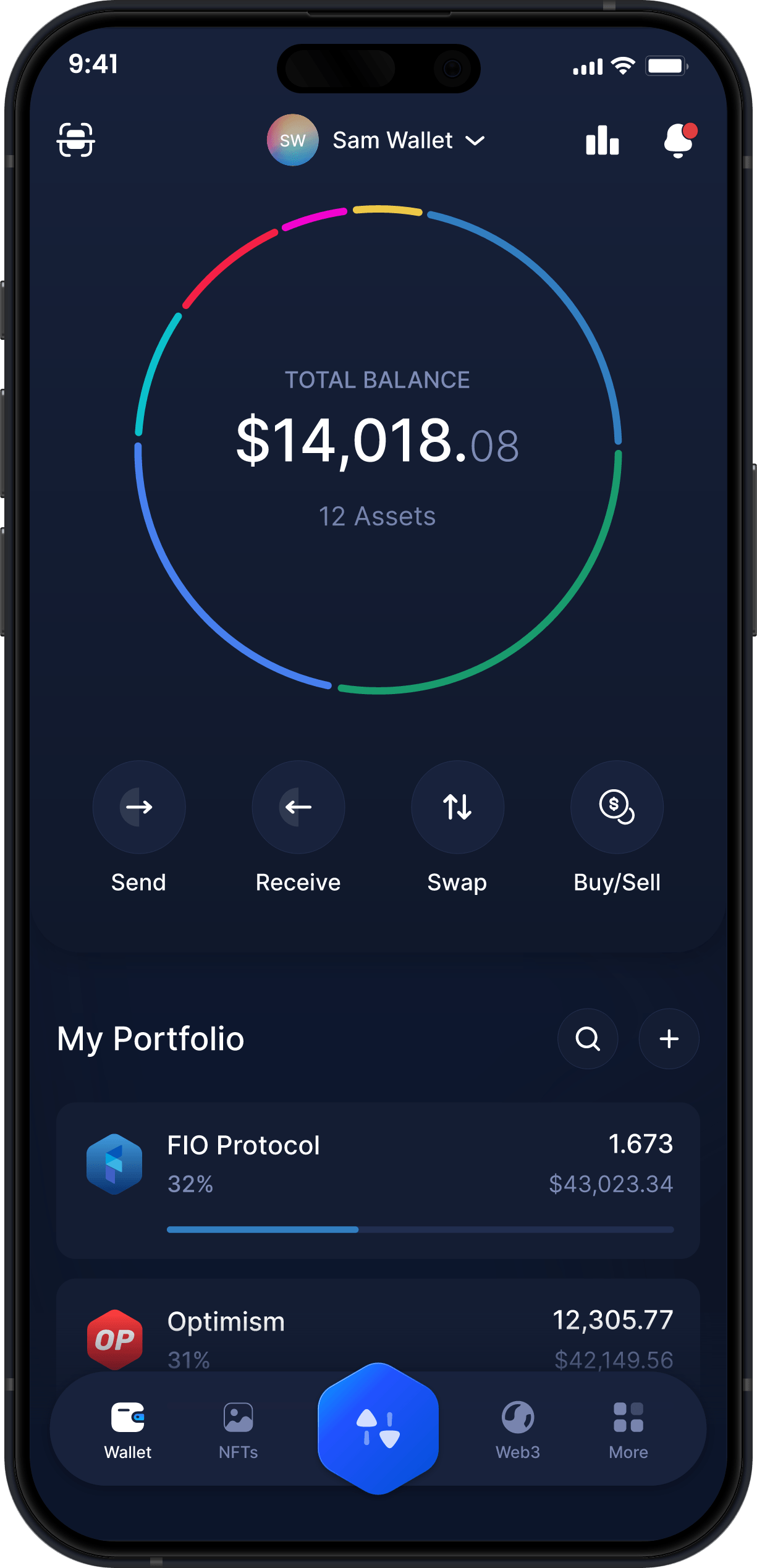 Infinity Mobile FIO Protocol Wallet - FIO Dashboard