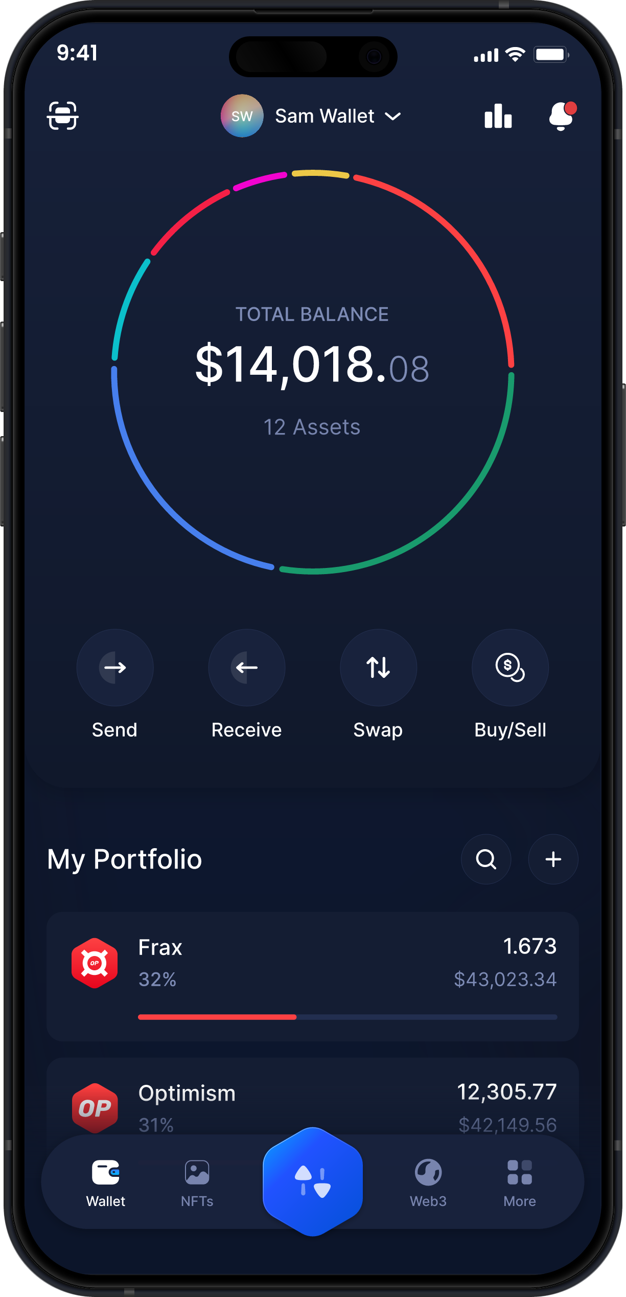 Infinity Mobile Frax Wallet - FRAX Dashboard