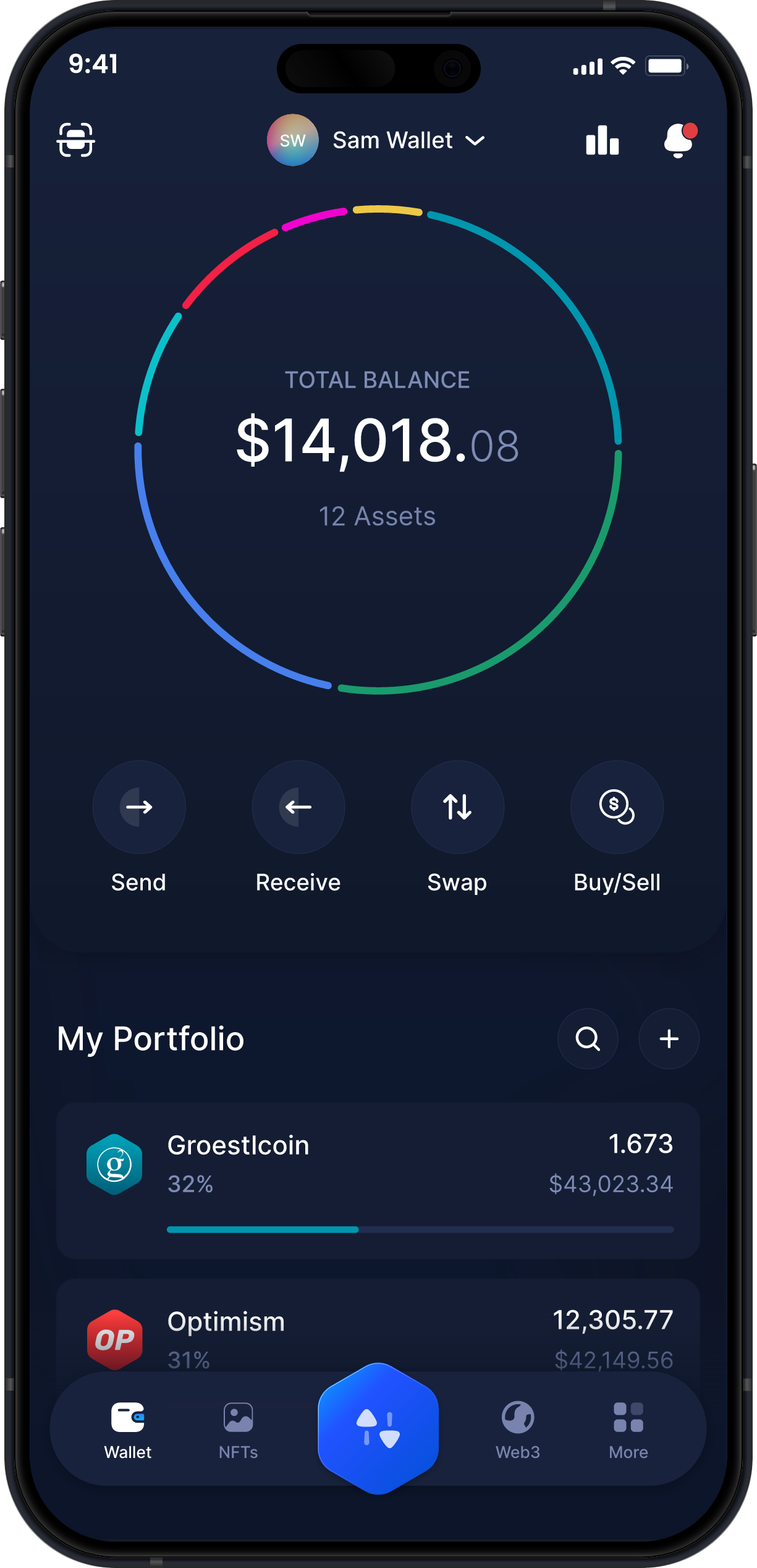 Infinity Mobile Groestlcoin Wallet - Dashboard GRS