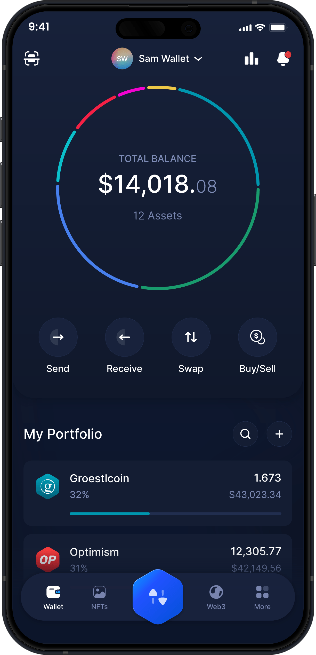 Infinity Mobile Groestlcoin Wallet - Dashboard GRS