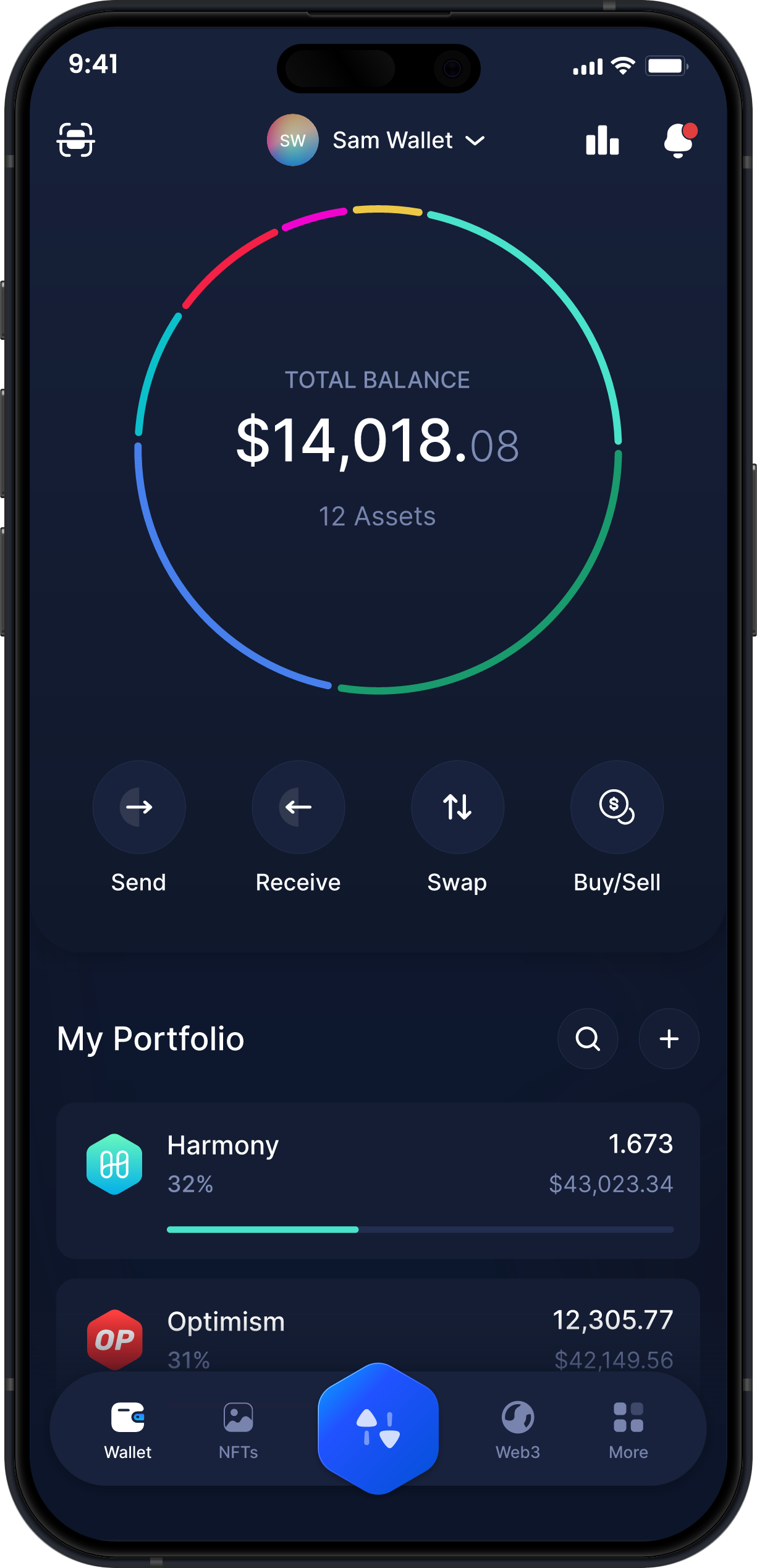 Infinity Mobile Harmony Wallet - ONE Dashboard