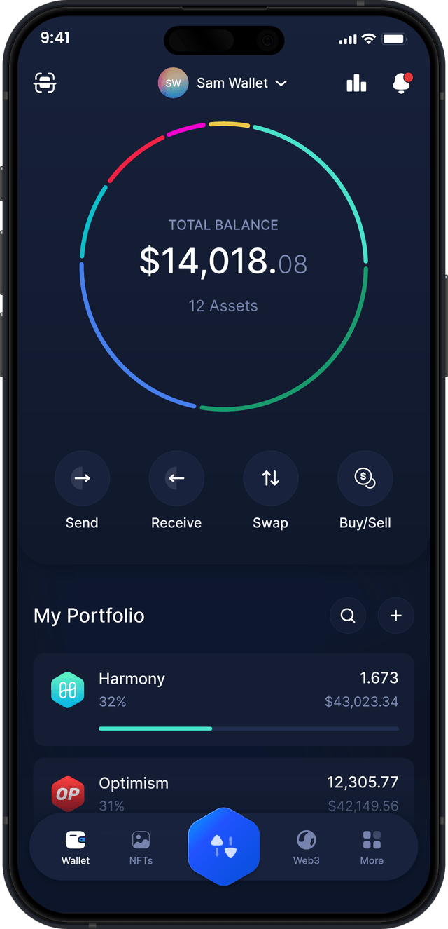 Infinity Mobile Harmony Wallet - Dashboard ONE