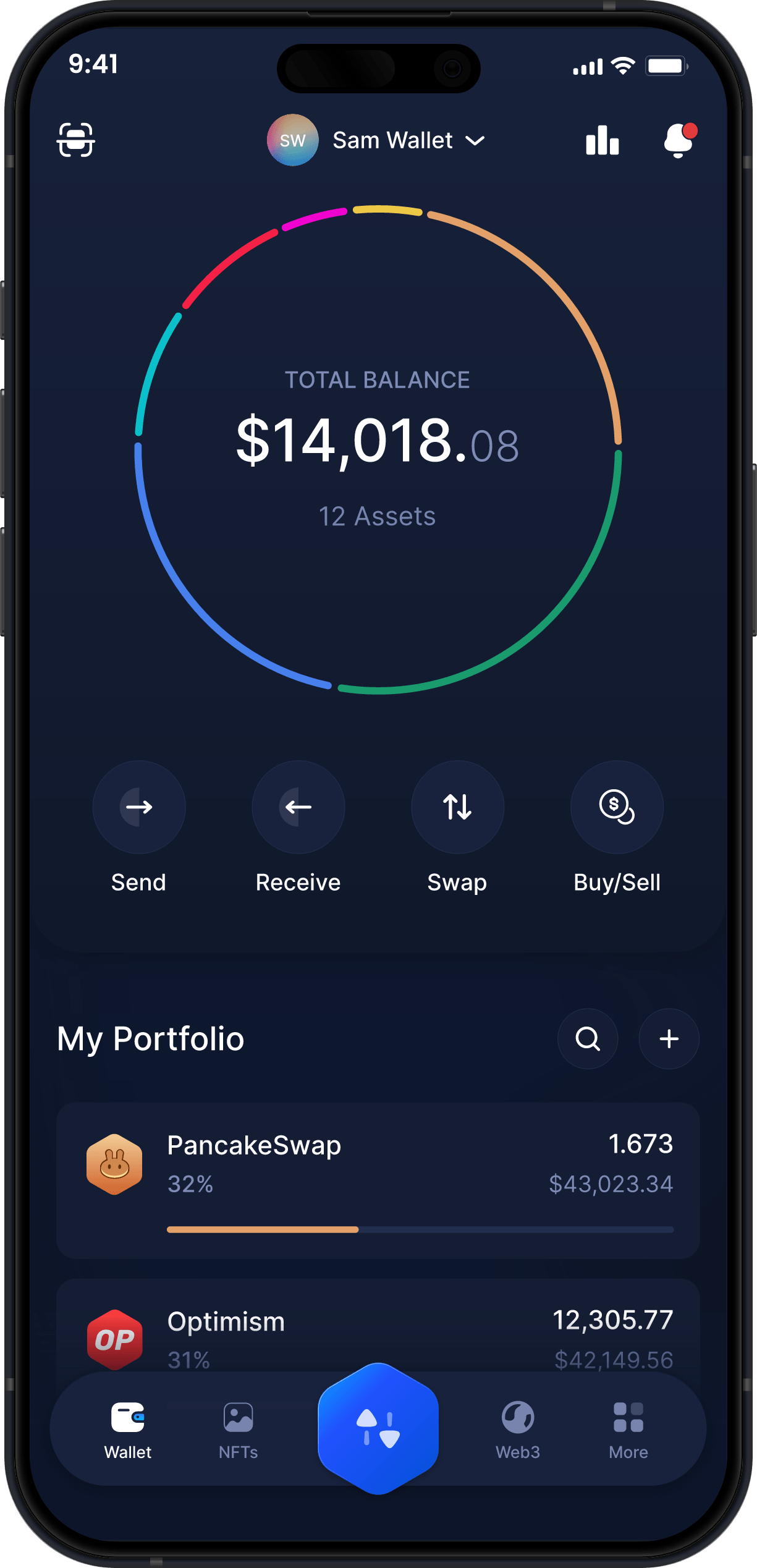 Infinity Mobile PancakeSwap Wallet - Dashboard CAKE