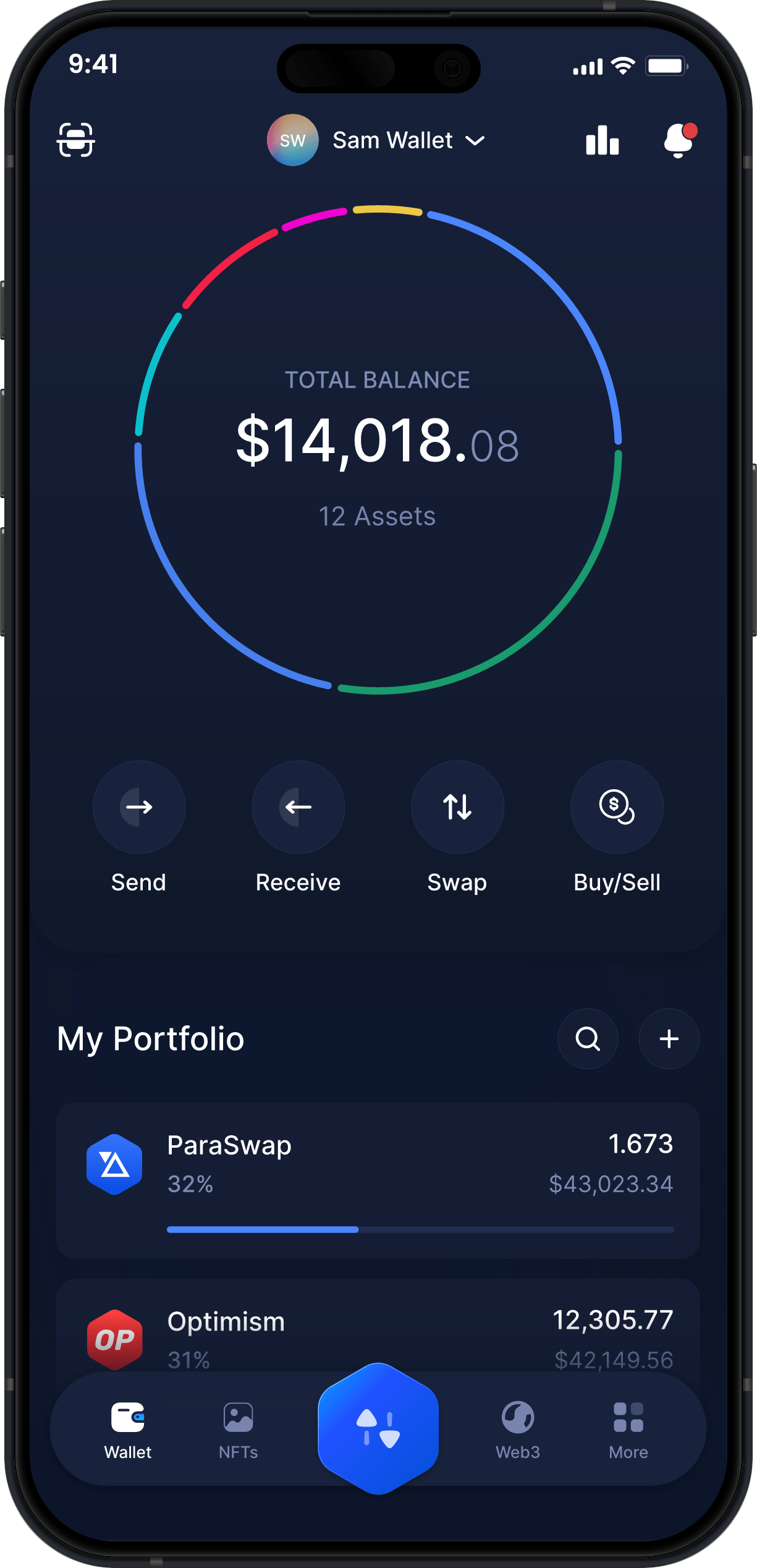 Infinity Mobile ParaSwap Wallet - PSP Dashboard