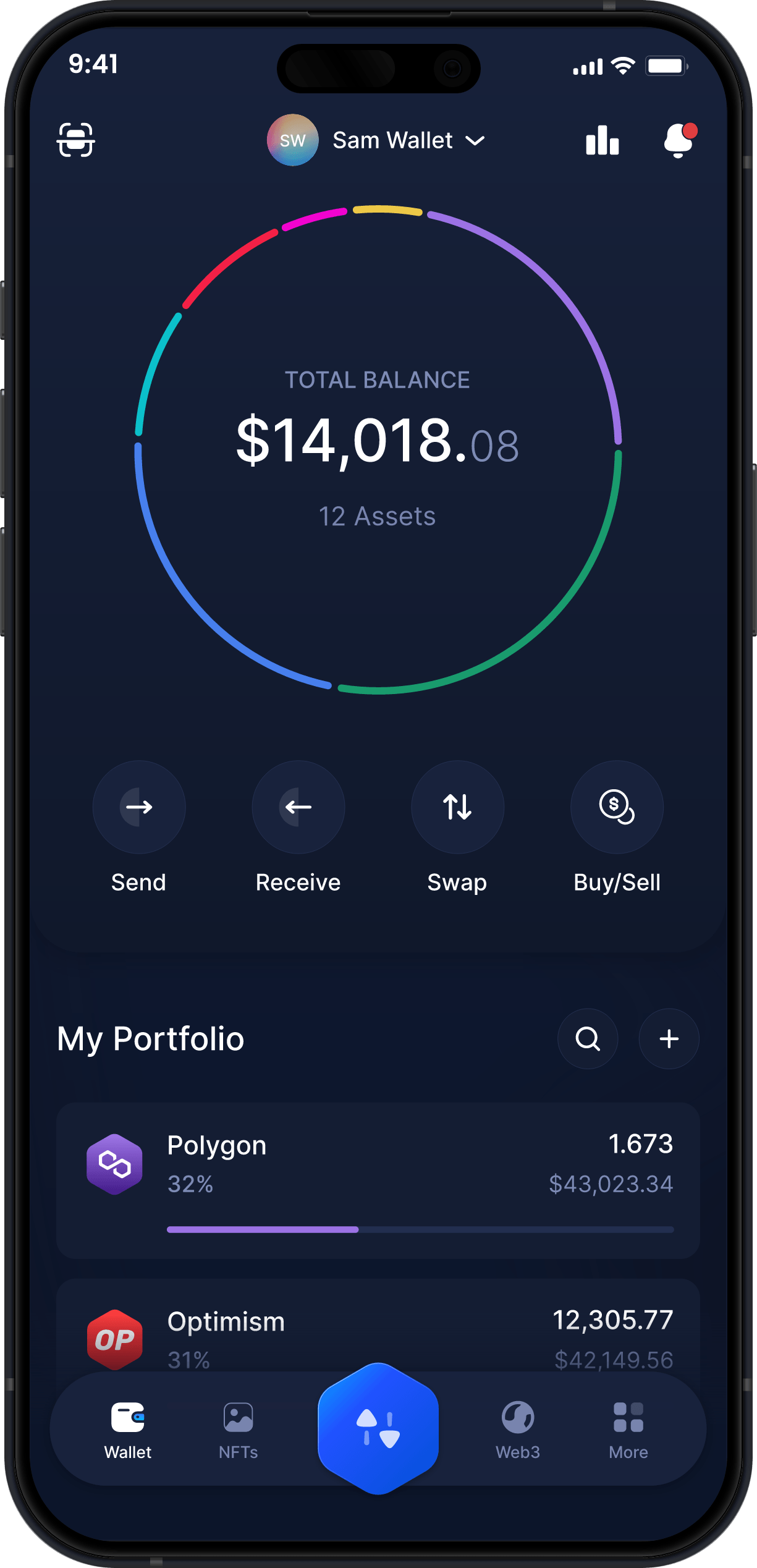 Infinity Mobile Polygon Wallet - POL Dashboard