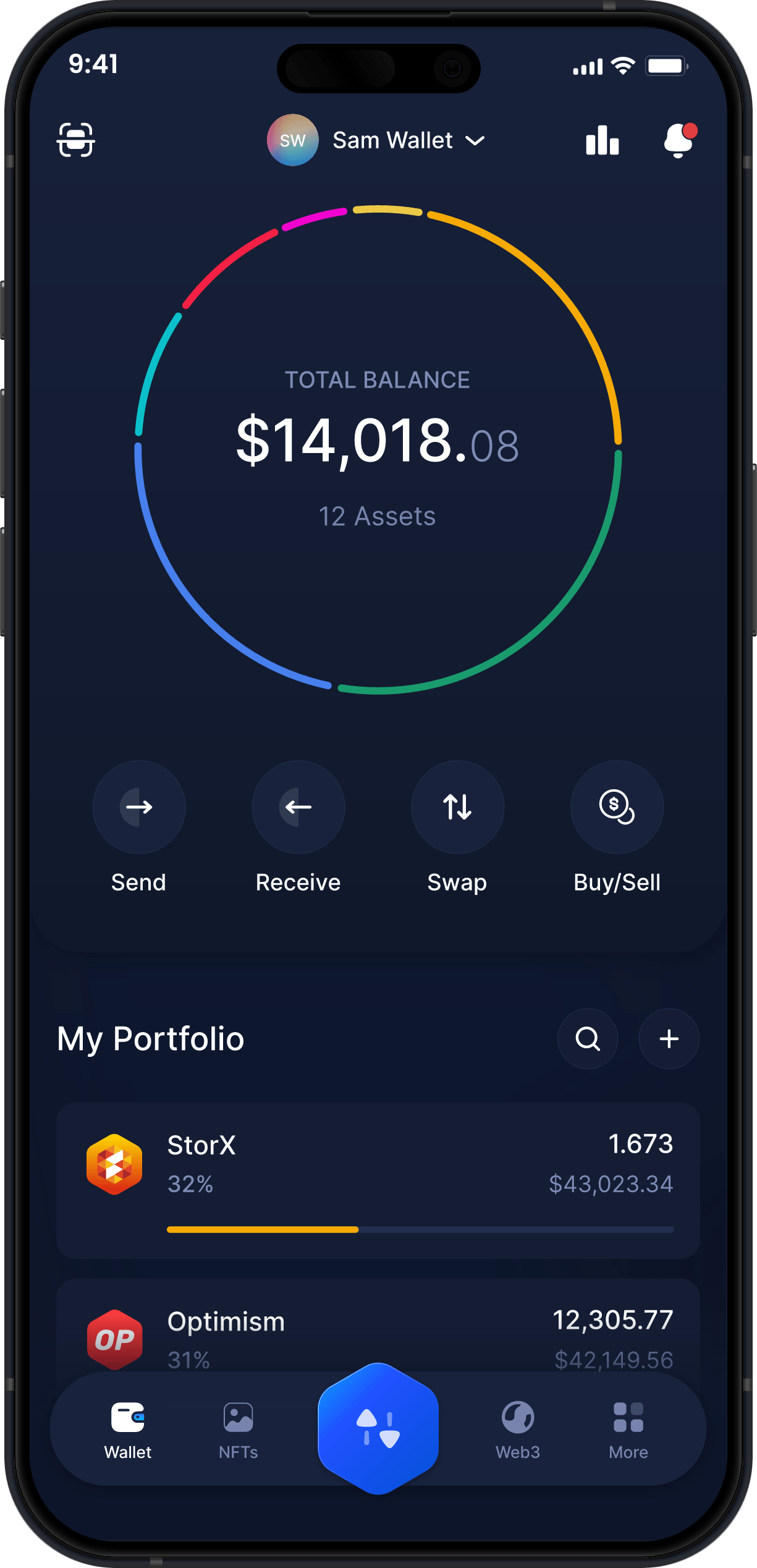 Infinity Mobile StorX Wallet - SRX Dashboard