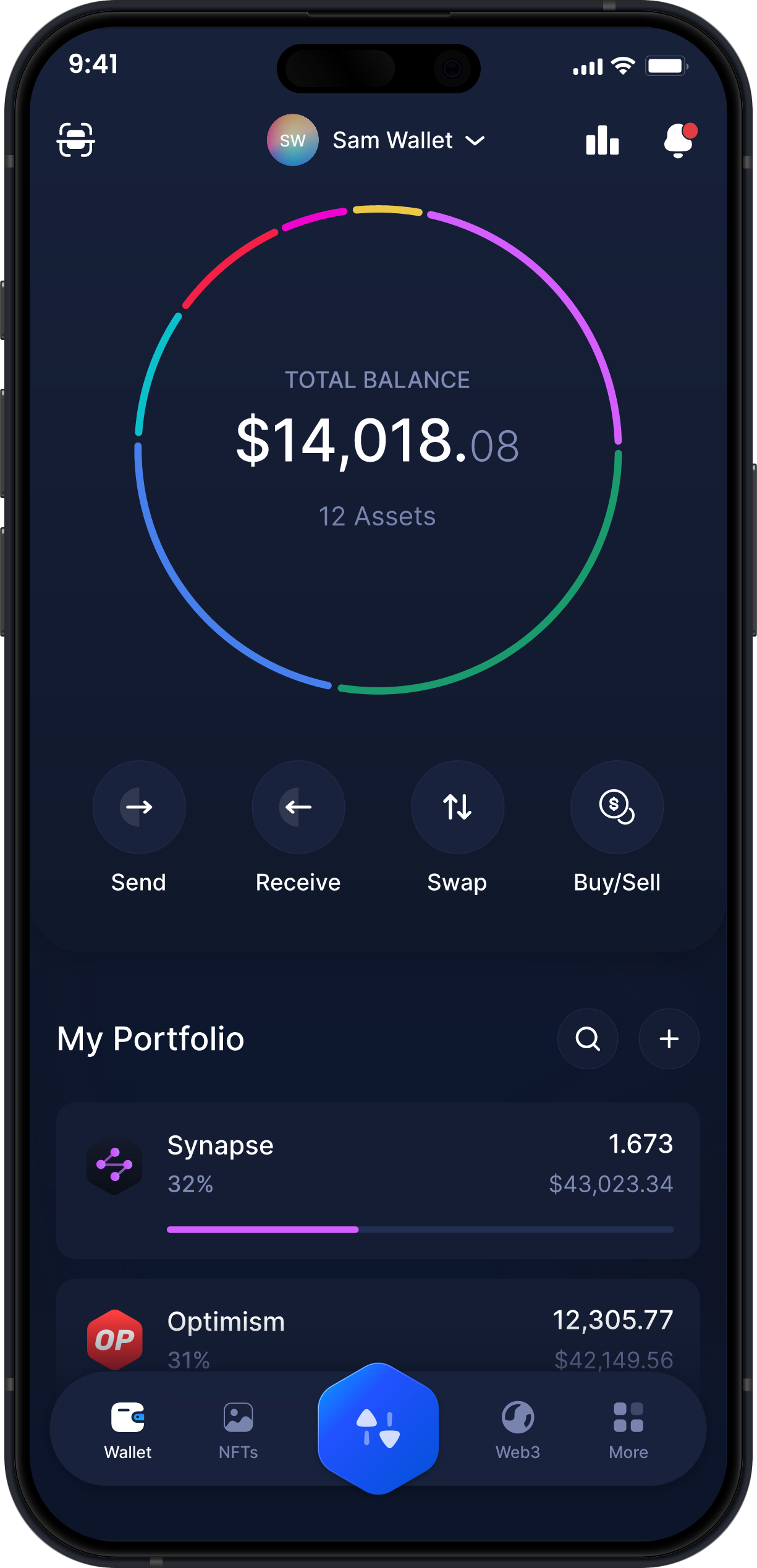 Infinity Mobile Synapse Wallet - Dashboard SYN