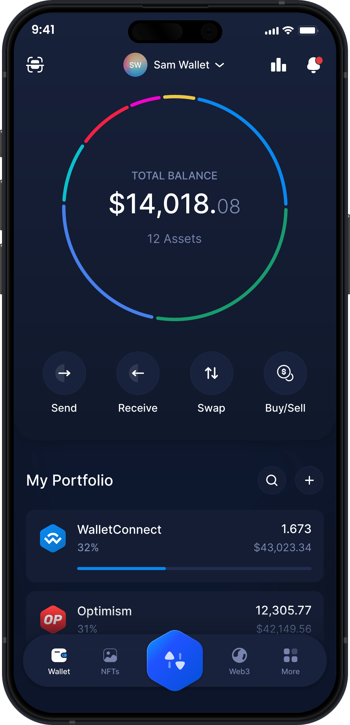 Infinity Mobile WalletConnect Wallet - WCT Dashboard