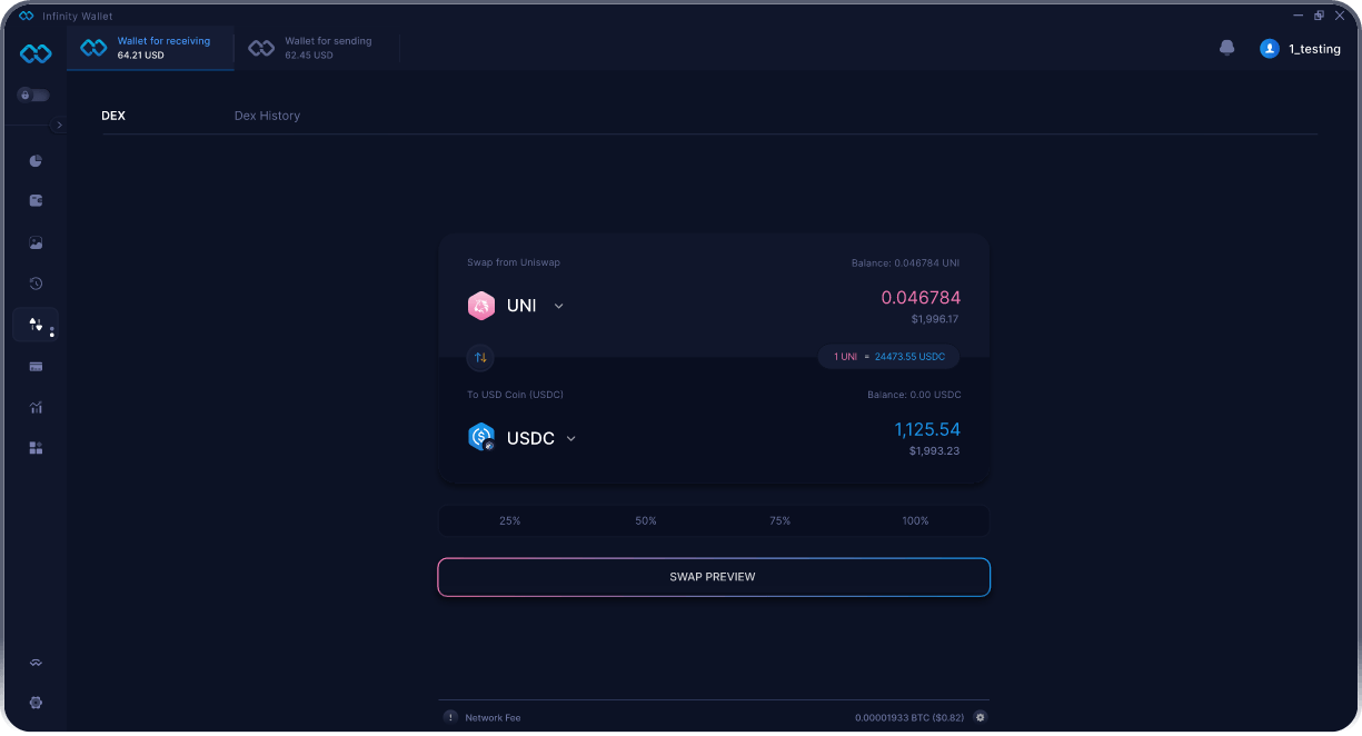 Portefeuille Mobile Uniswap Infinity - Pont & Agrégateur DEX