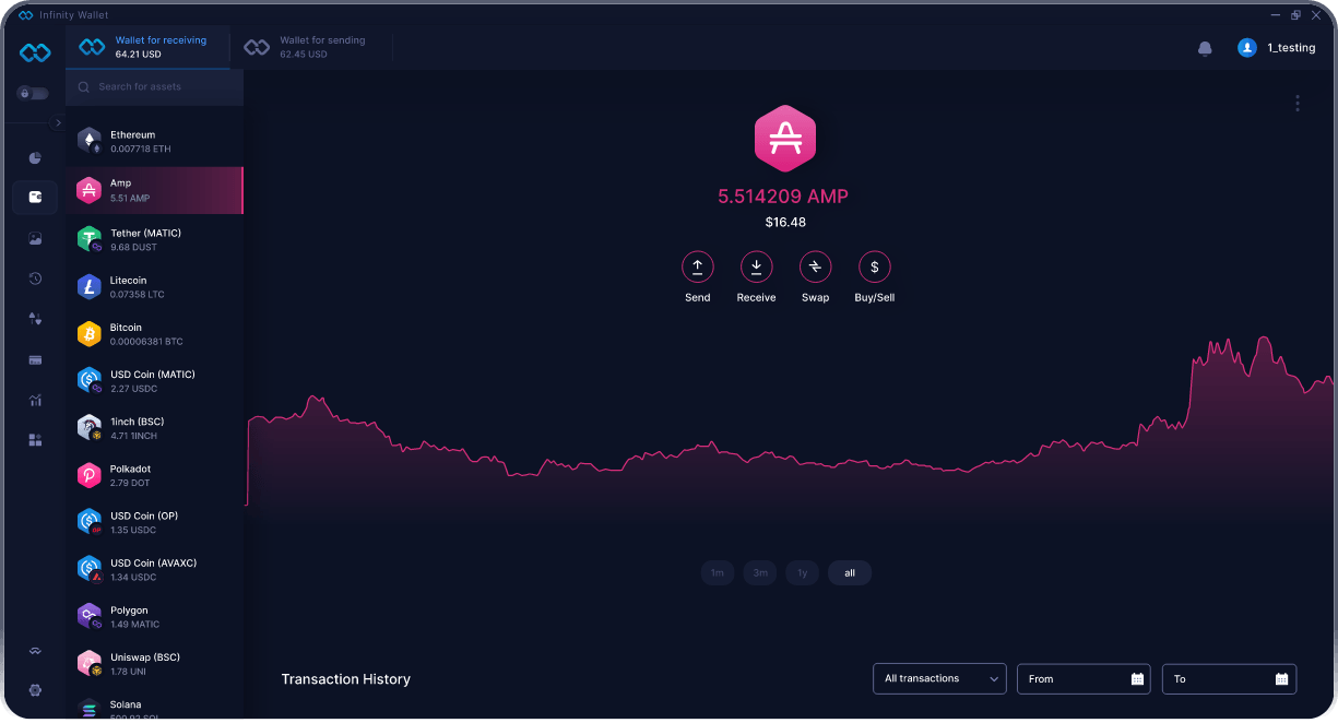 Кошелёк Infinity для ПК - Лучший Кошелёк AMP