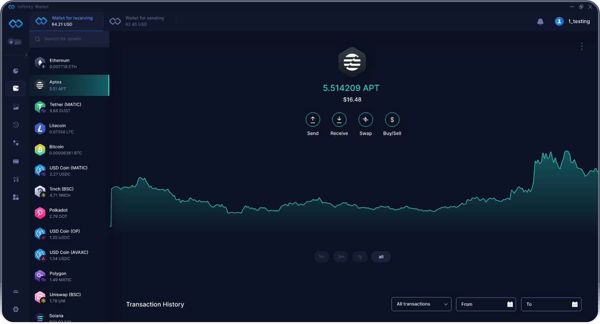 Infinity Desktop Aptos Wallet - Miglior Portafoglio APT