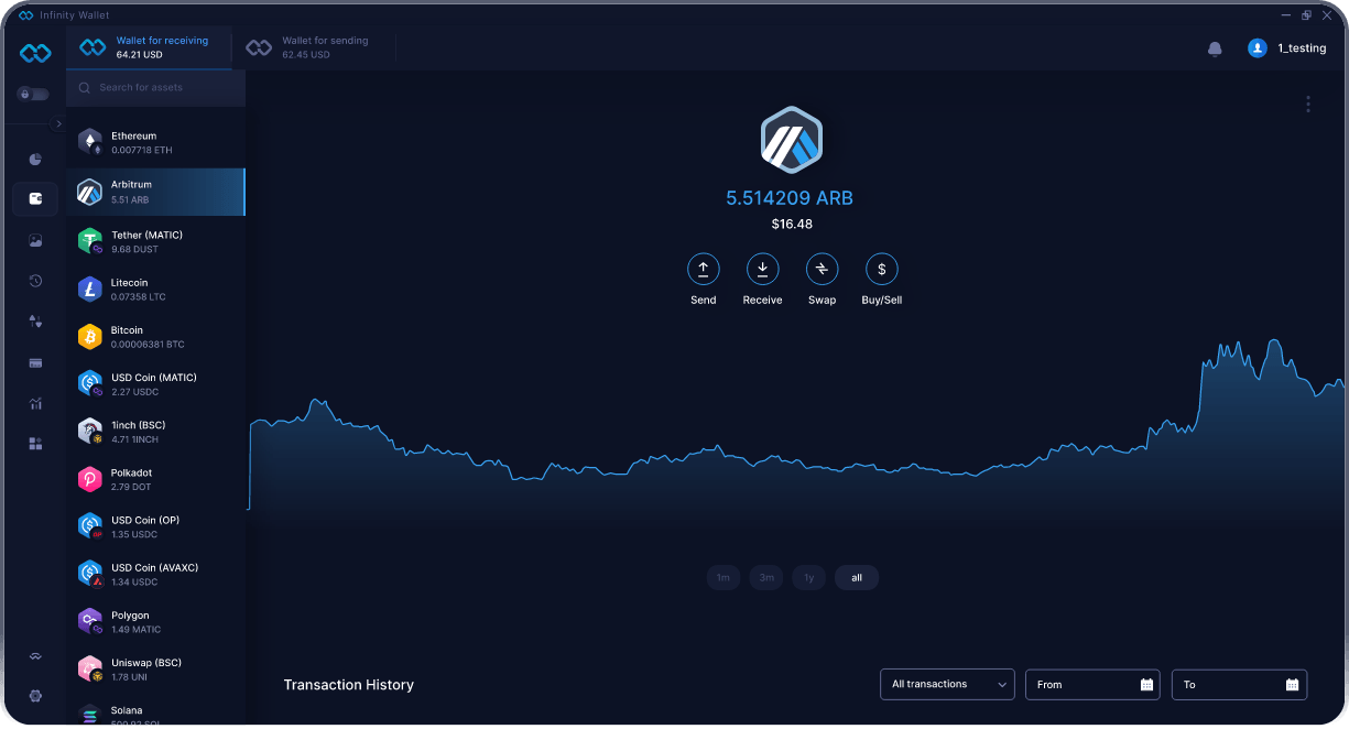 Infinity Desktop Arbitrum Wallet - Melhor Carteira ARB