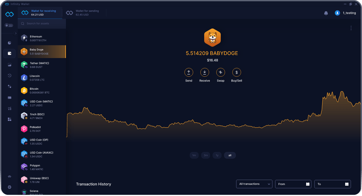 Infinity Desktop Baby Doge Wallet - Best BABYDOGE Wallet