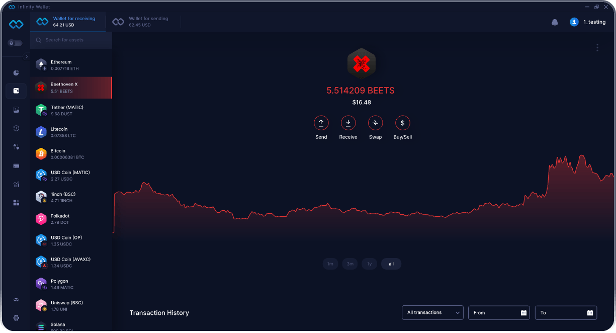 Infinity Desktop Beethoven X Wallet - Best BEETS Wallet