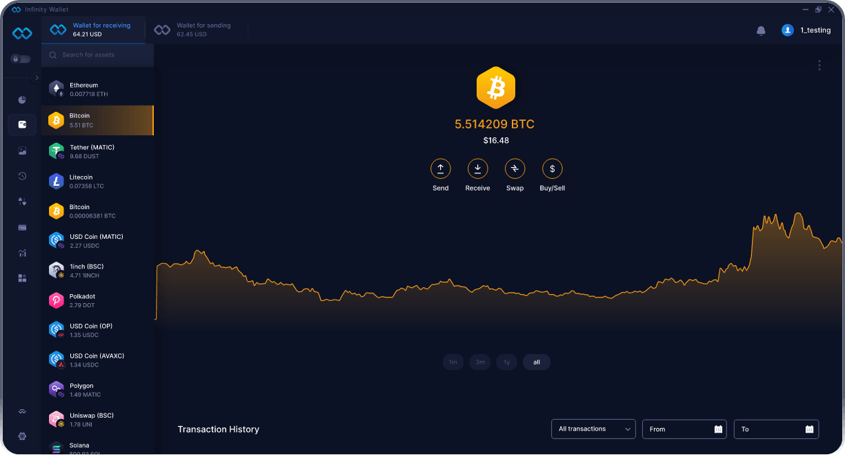 Кошелёк Infinity для ПК - Лучший Кошелёк BTC