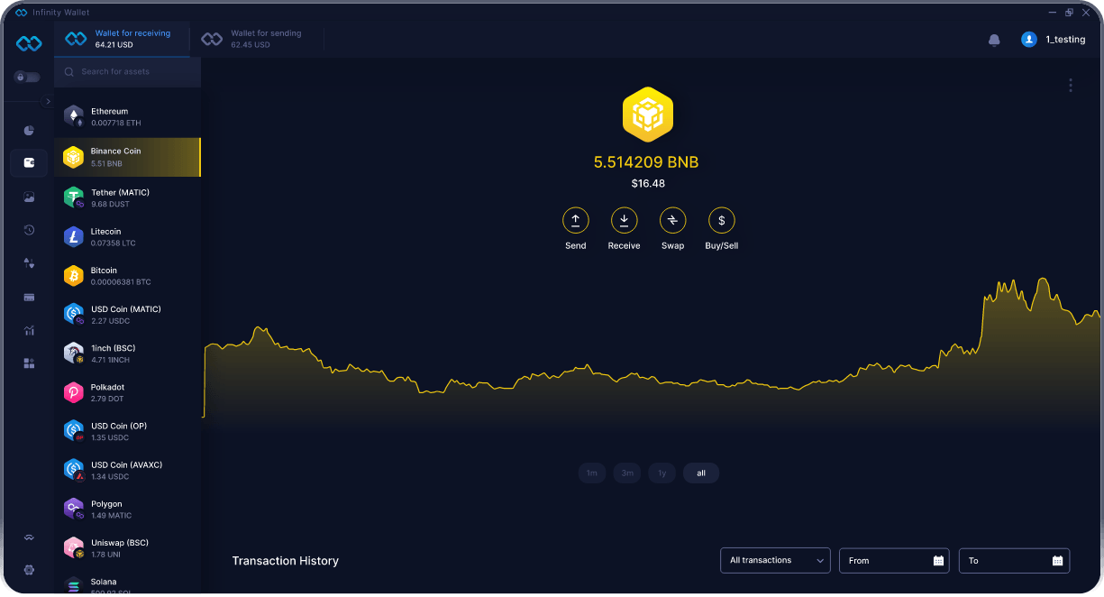 Infinity Desktop Binance Coinウォレット - ベストBNBウォレット