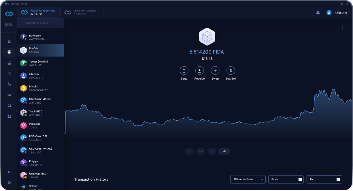 Infinity Desktop Bonfida Wallet - Melhor Carteira FIDA