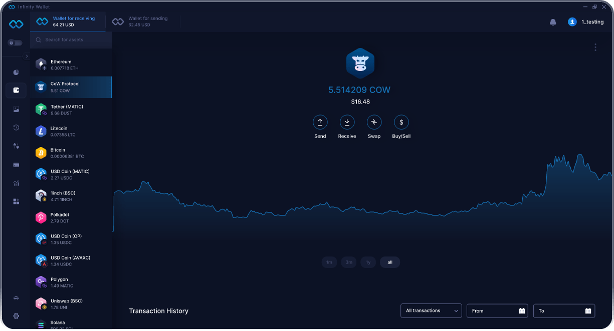 Infinity Desktop CoW Protocolウォレット - ベストCOWウォレット