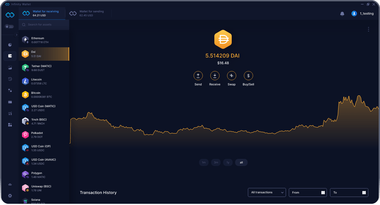 Infinity Desktop Dai Wallet - Best DAI Wallet