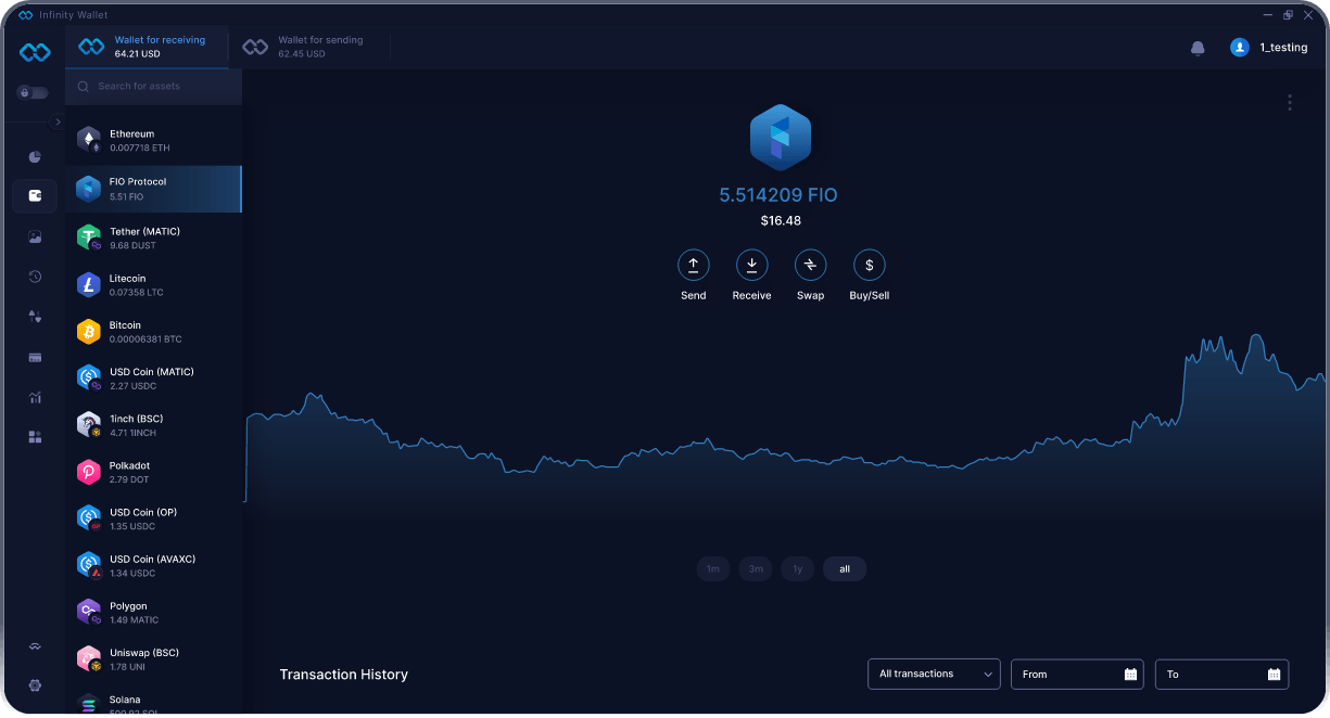 Infinity Desktop FIO Protocol Wallet - Miglior Portafoglio FIO