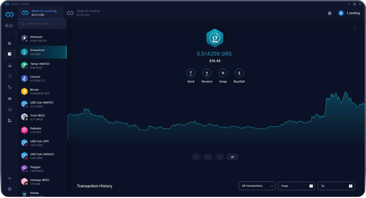 Infinity Desktop Groestlcoin Wallet - Best GRS Wallet
