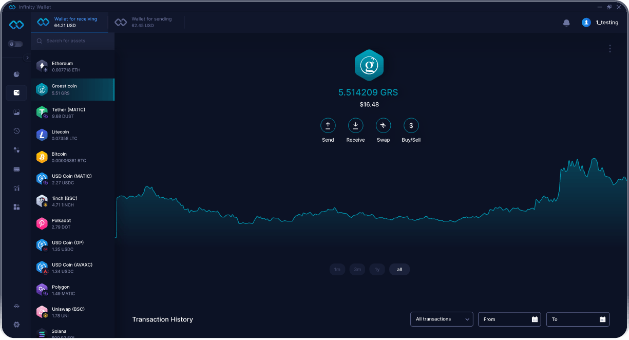 Infinity Desktop Groestlcoinウォレット - ベストGRSウォレット