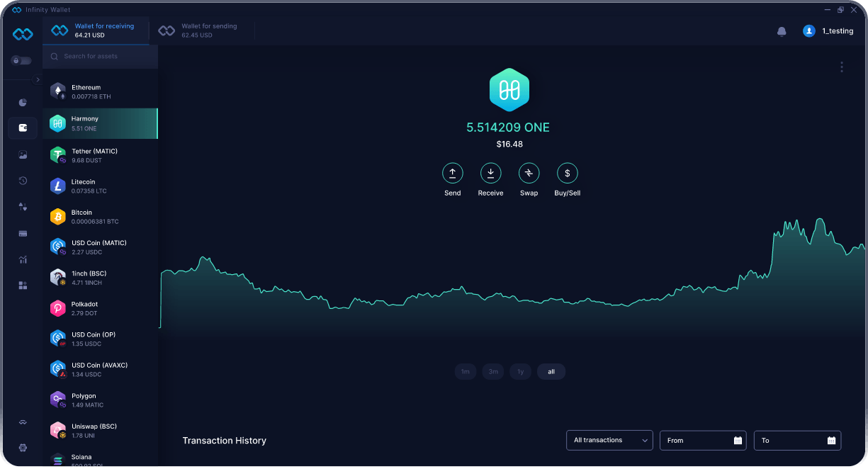 Infinity Desktop Harmony Wallet - Best ONE Wallet